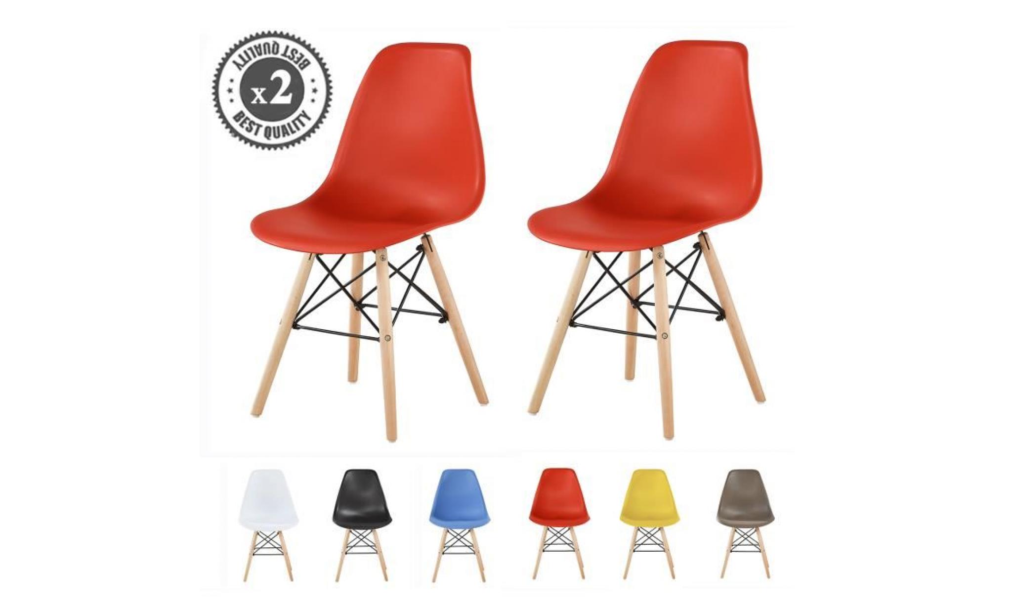 lot de 2 chaises au design moderne de style scandinave, lia par mcc (gris)