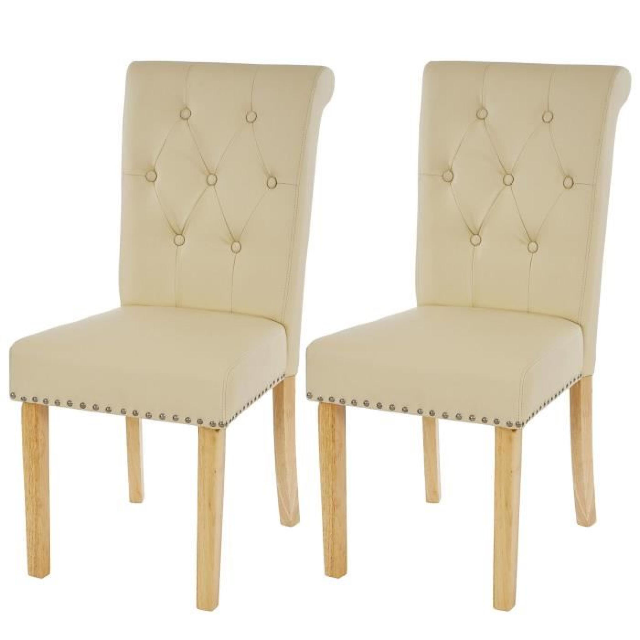 Lot de 2 chaises beige pour salle à manger, H 98 xL 47 xP 62 cm