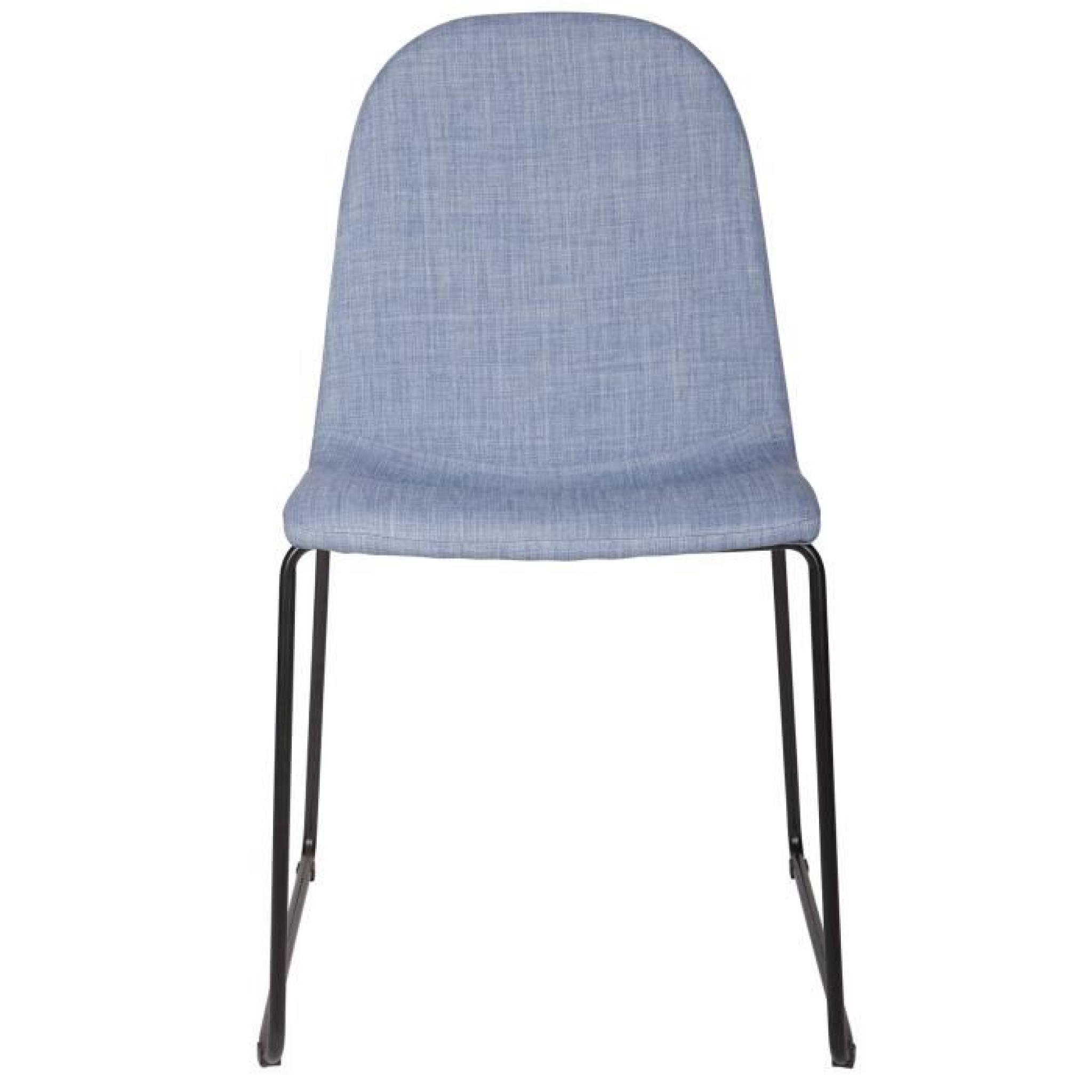 Lot de 2 chaises bleu en polyester, H86 x L44 x P59 cm