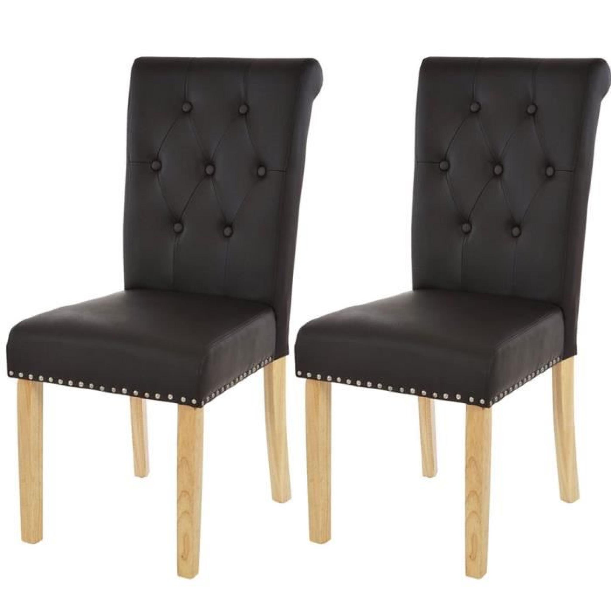 Lot de 2 chaises couleur marron pour salle à manger, H98 x L47 x P62 cm