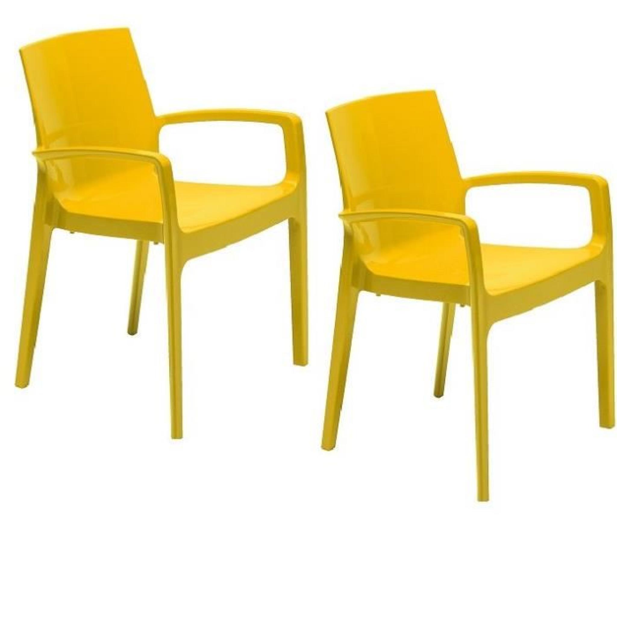 Lot de 2 chaises CREAM empilable design jaune