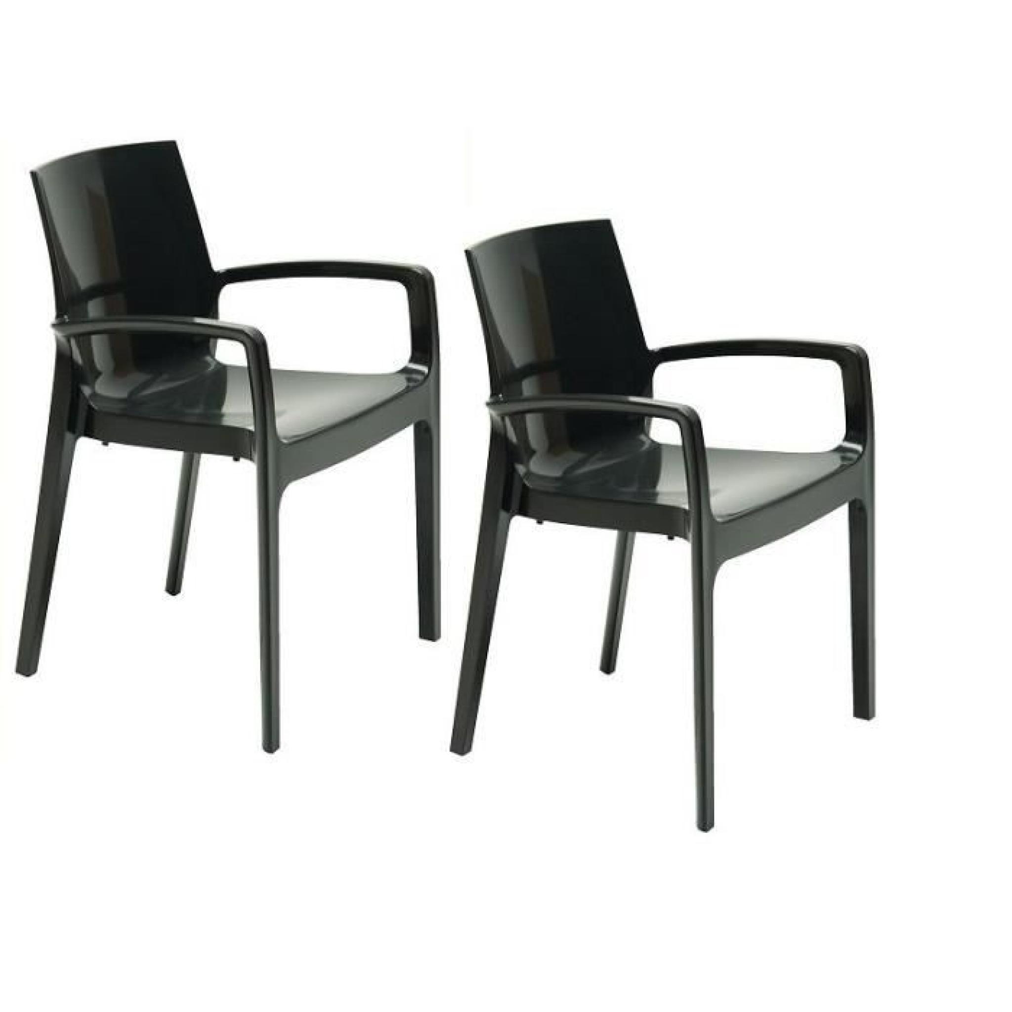 Lot de 2 chaises CREAM empilable design noir