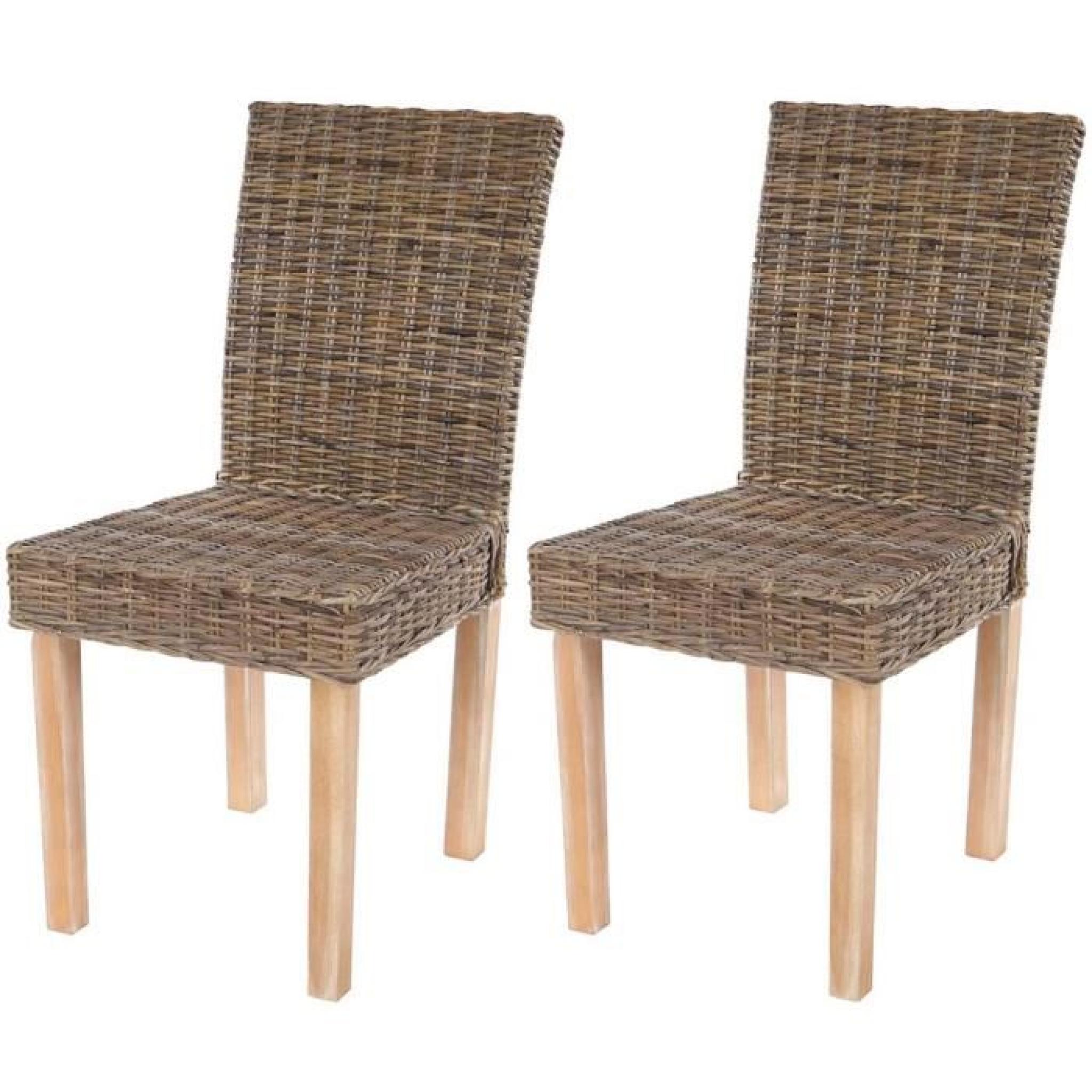 Lot de 2 chaises de salle à manger en bois massif - Dim : H 89 x L 43 x P 56 cm