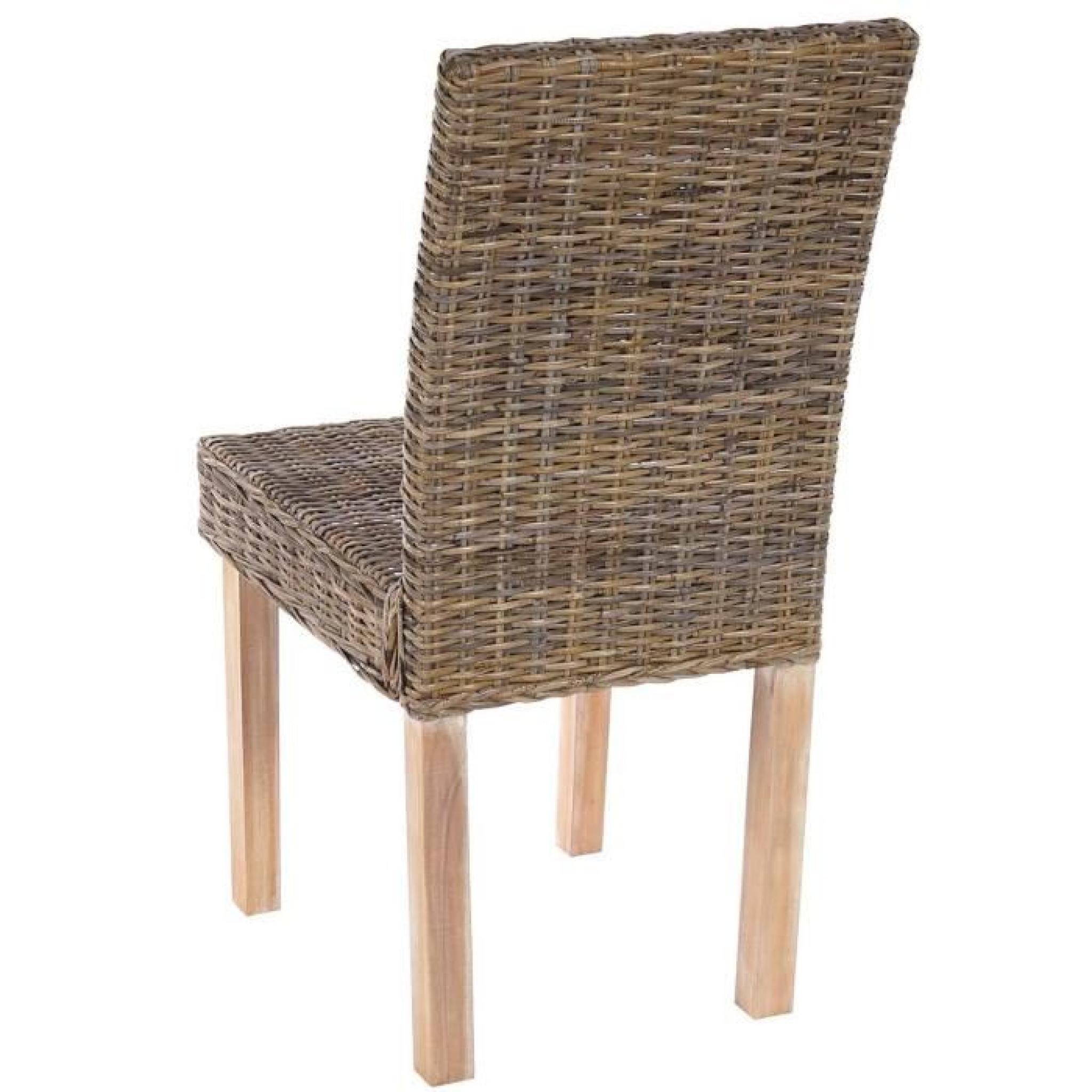 Lot de 2 chaises de salle à manger en bois massif - Dim : H 89 x L 43 x P 56 cm pas cher