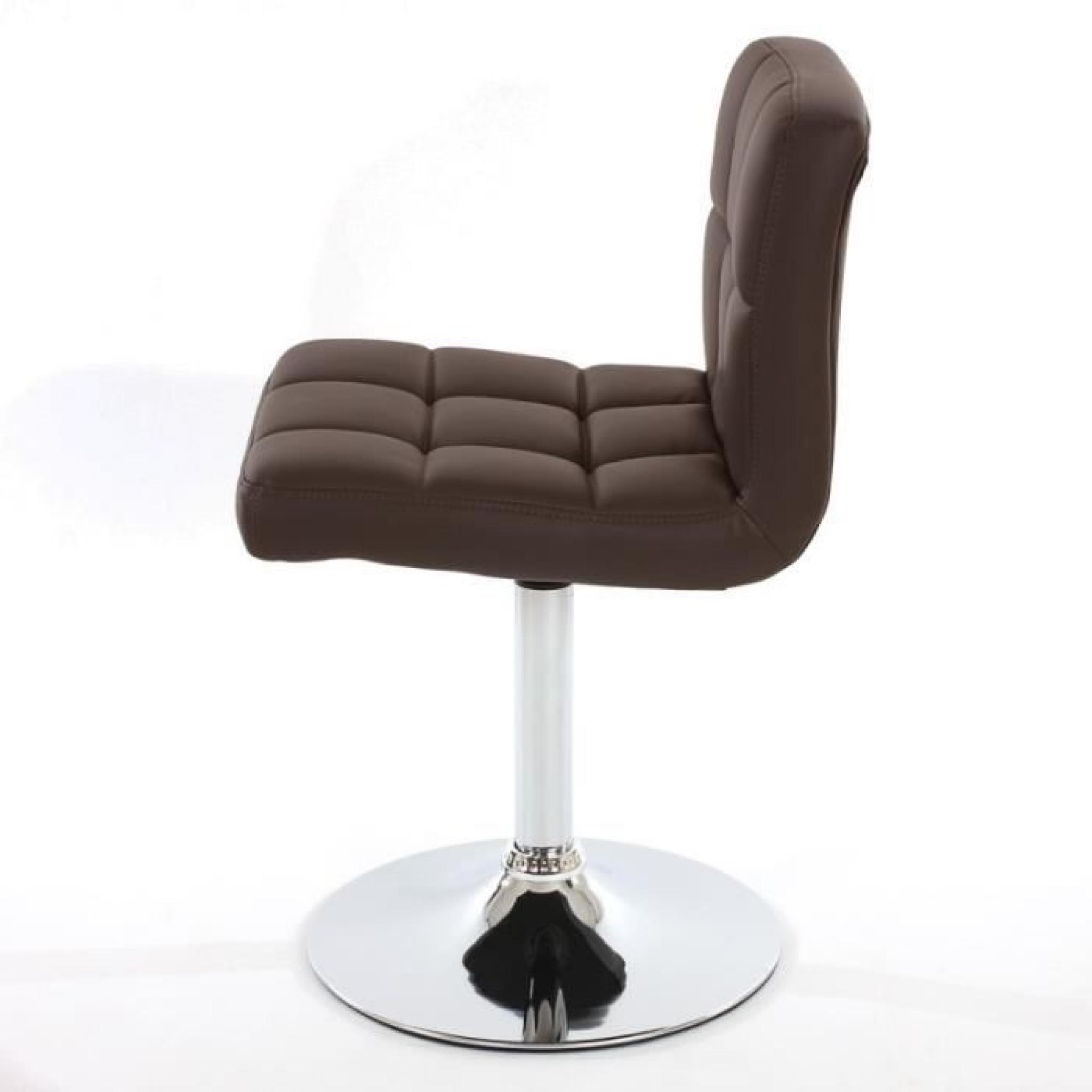 Lot de 2 chaises fauteuils de salle à manger en simili-cuir marron CDS04064 pas cher