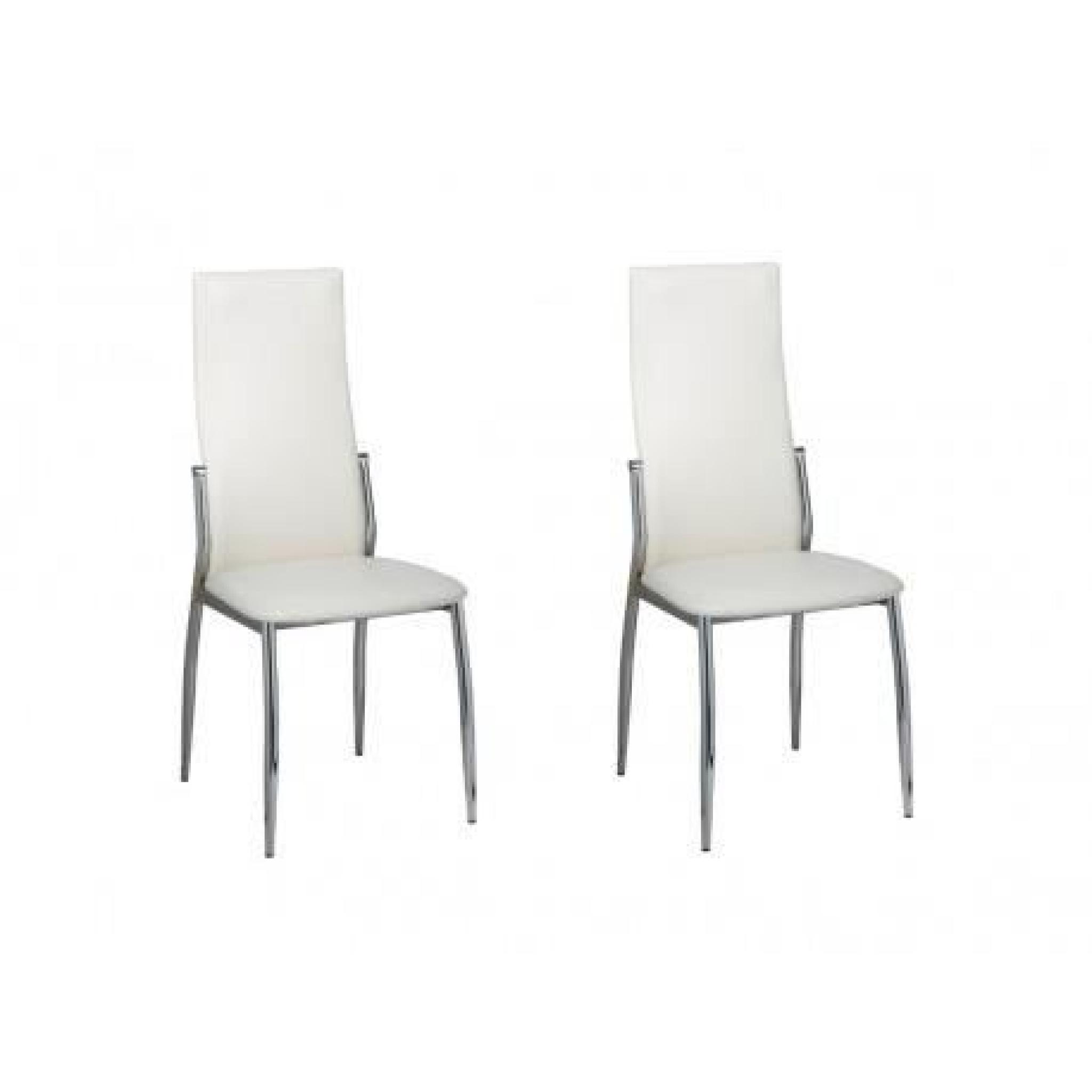 Lot de 2 chaises de salon modernes (Blanc) Maja+