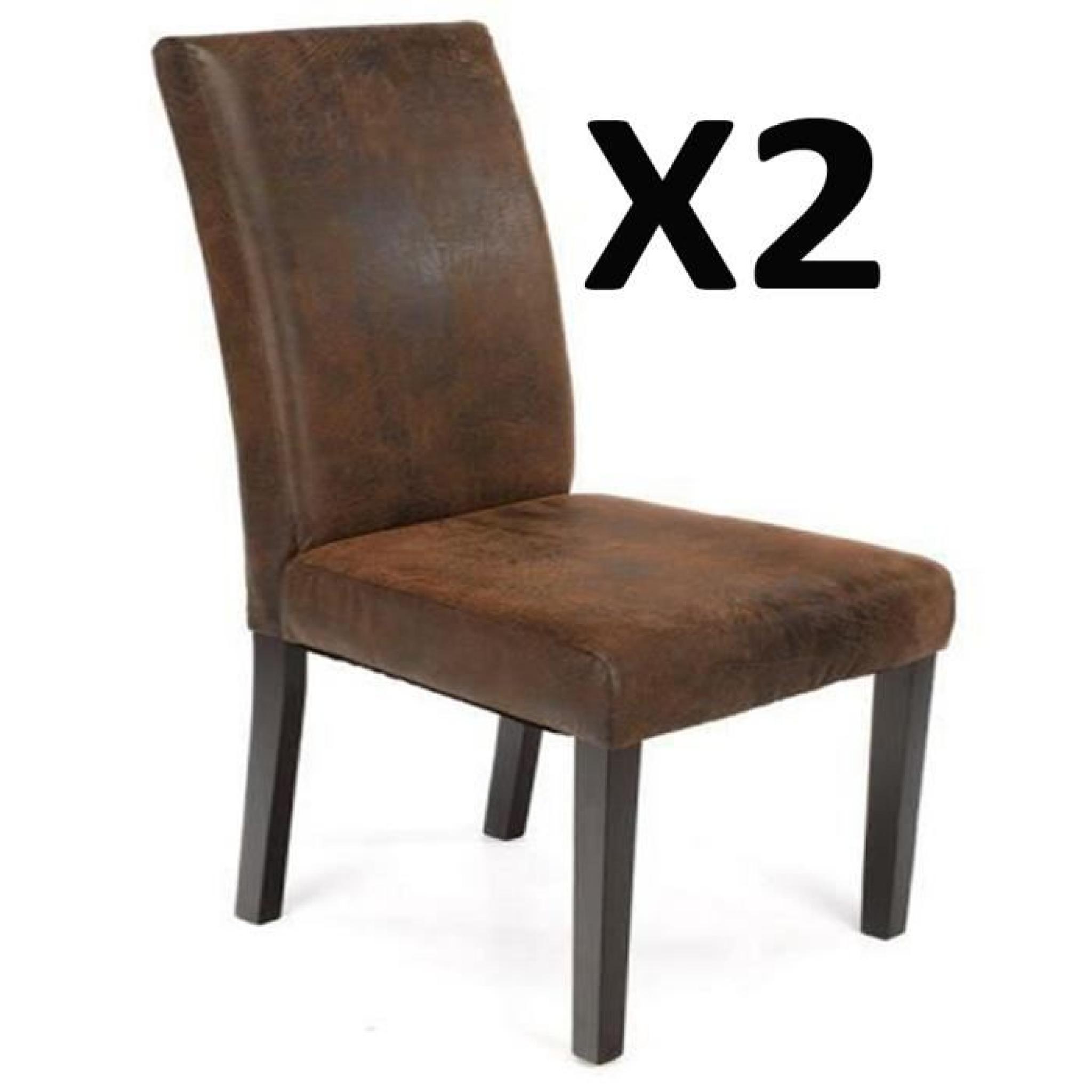 Lot de 2 chaises de salon Tissu Vielli, 47 x 59 x H 101 cm