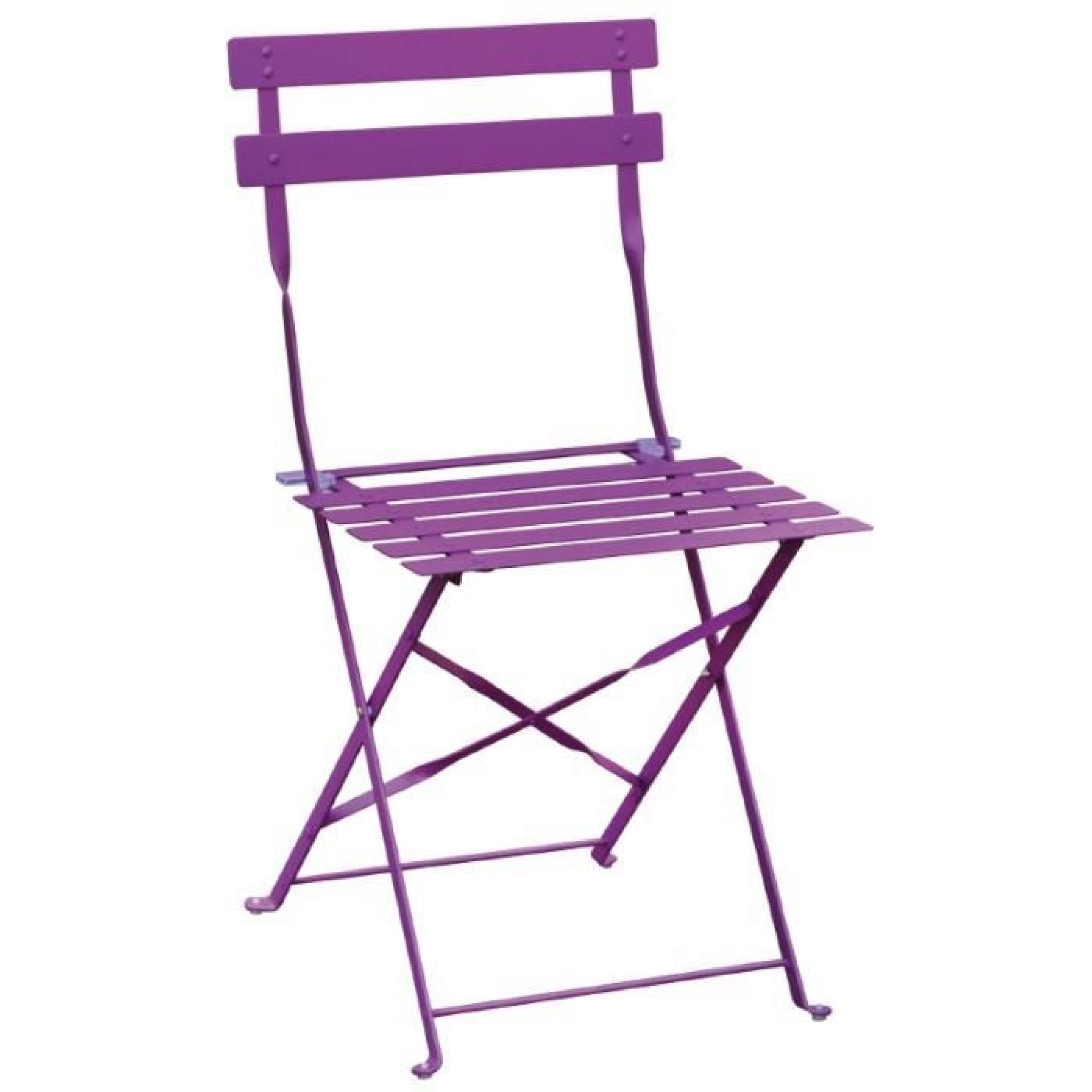Lot de 2 chaises de terrasse modernes coloris violet