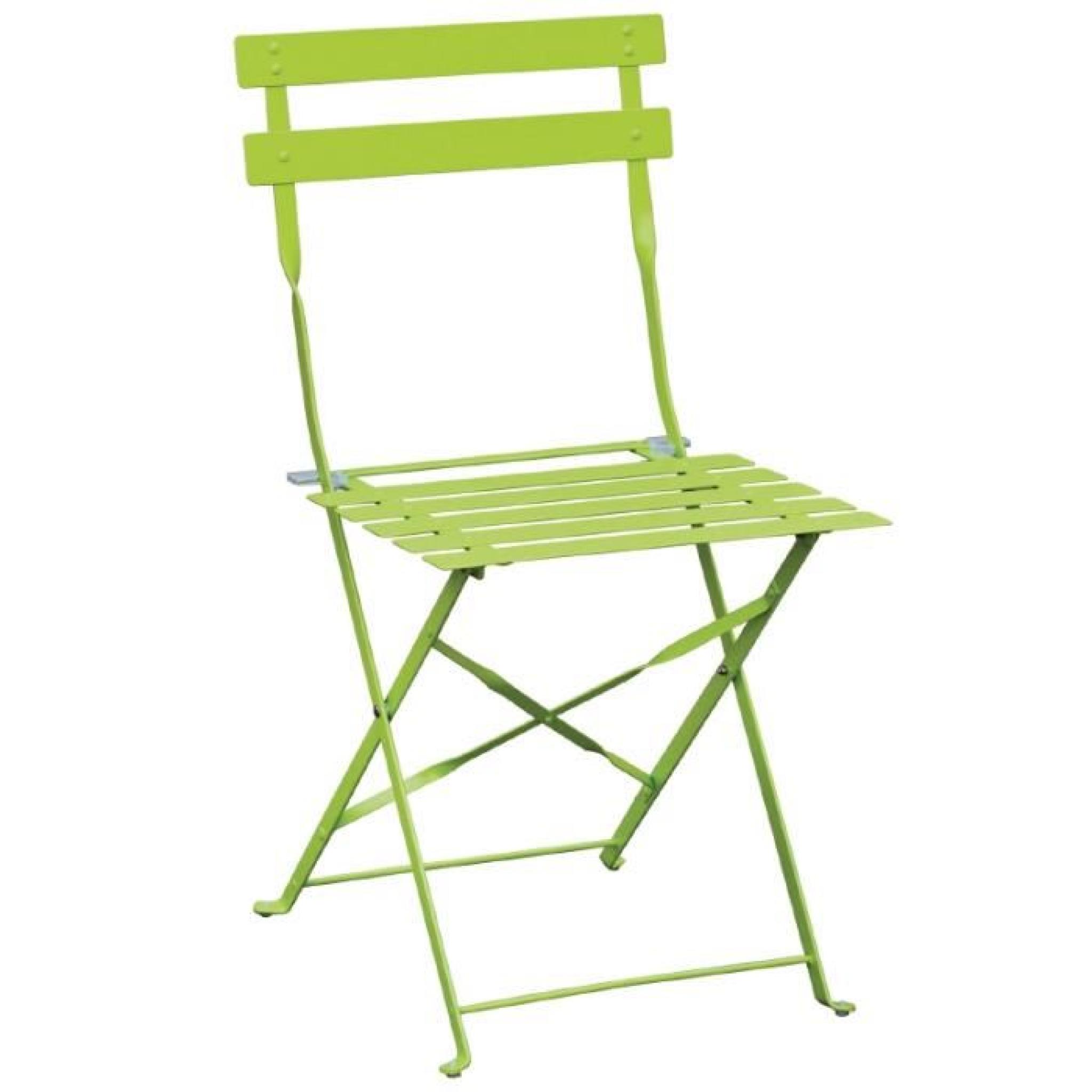 Lot de 2 chaises de terrasses modernes de coloris vert