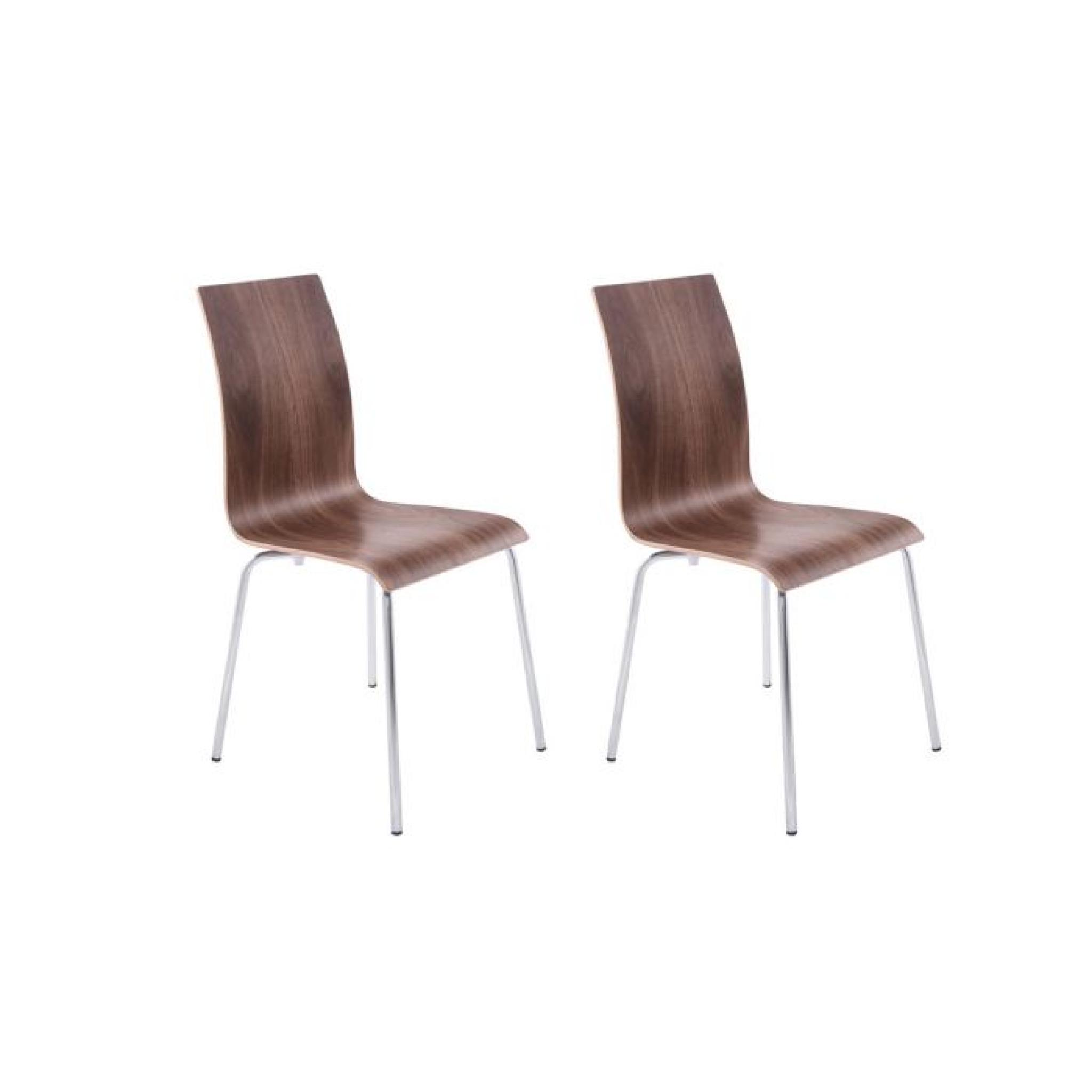 Lot de 2 chaises design SOBRE Noyer