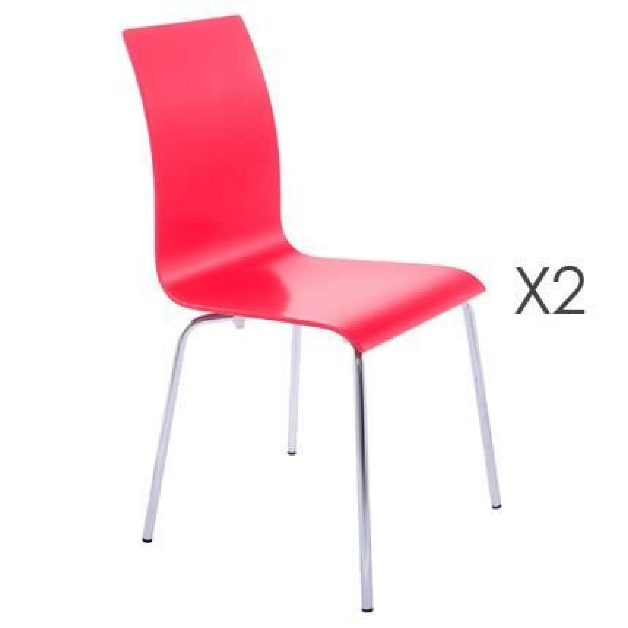Lot de 2 chaises design 41x48x88cm CLASSICO - rouge