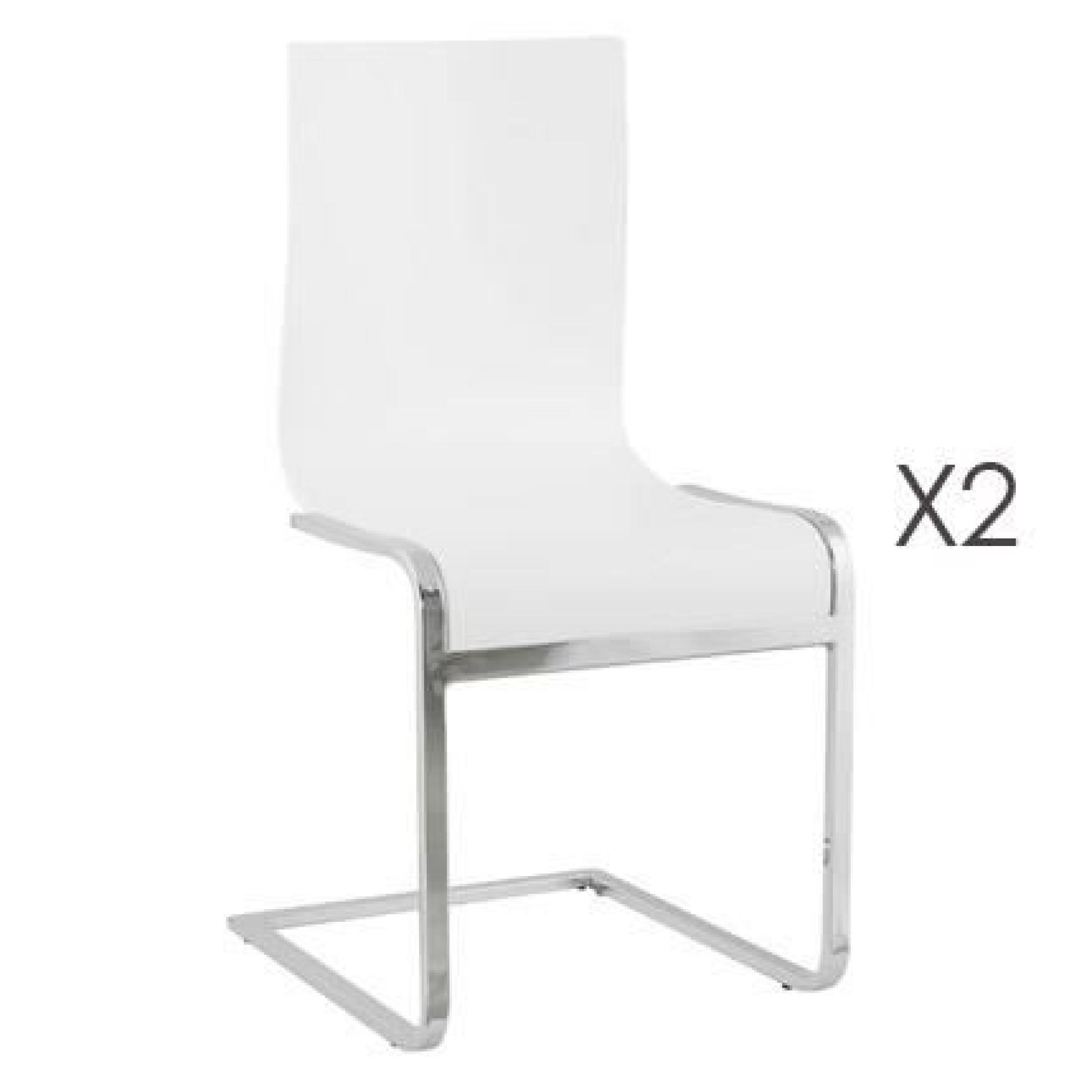 Lot de 2 chaises design 45x51x90cm SOFTY - blanc