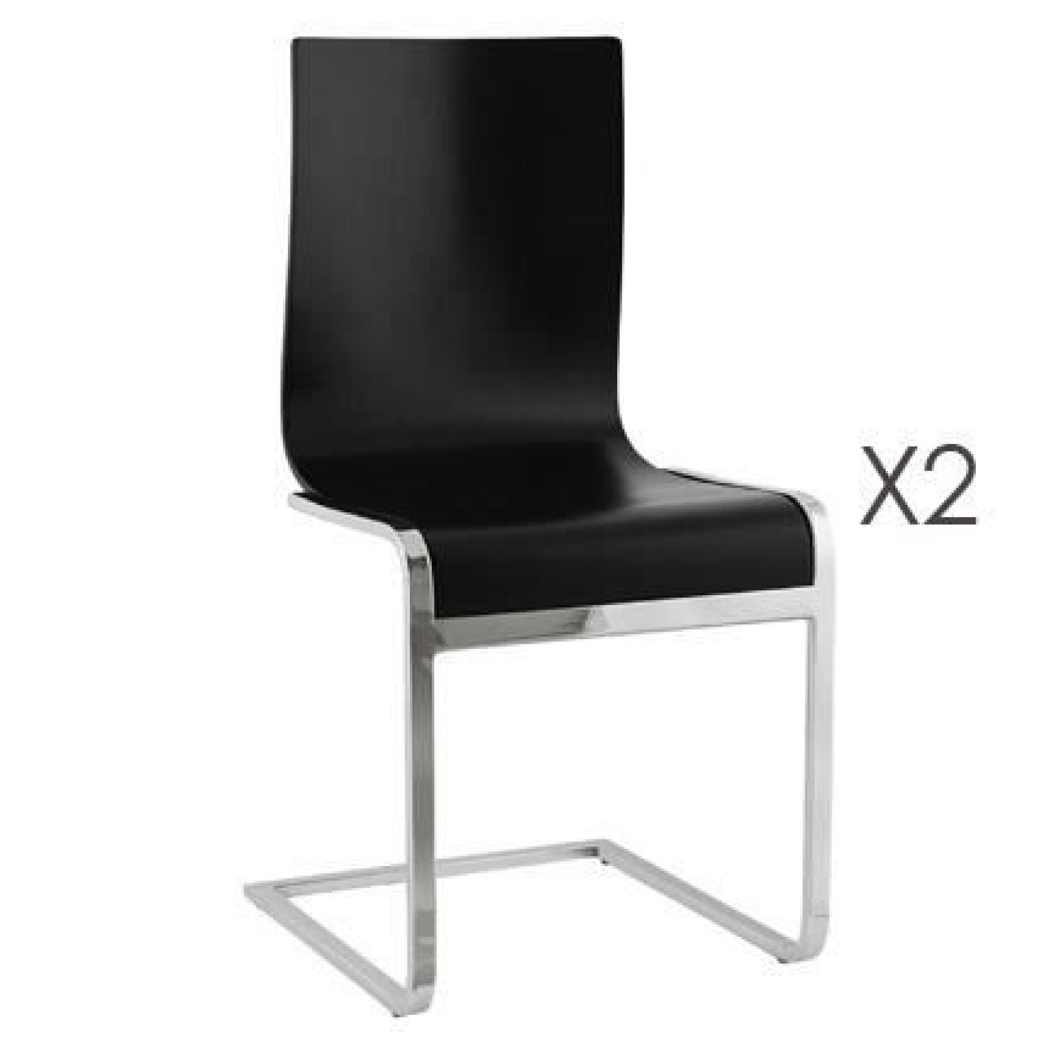 Lot de 2 chaises design 45x51x90cm SOFTY - noir