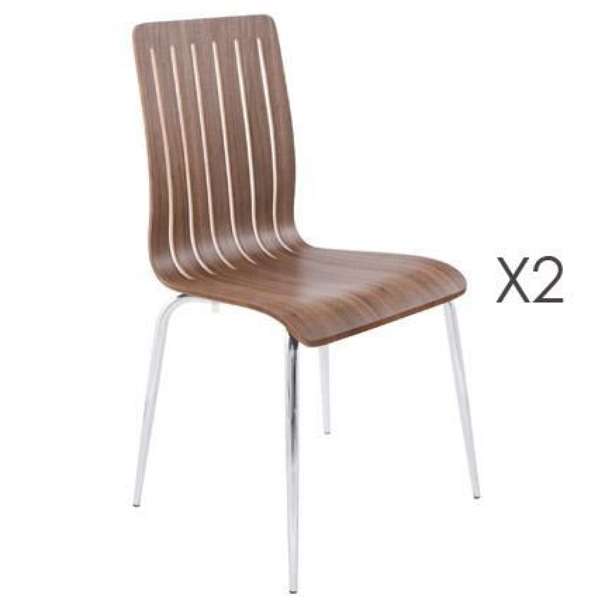 Lot de 2 chaises design 47x49x87cm STRICT