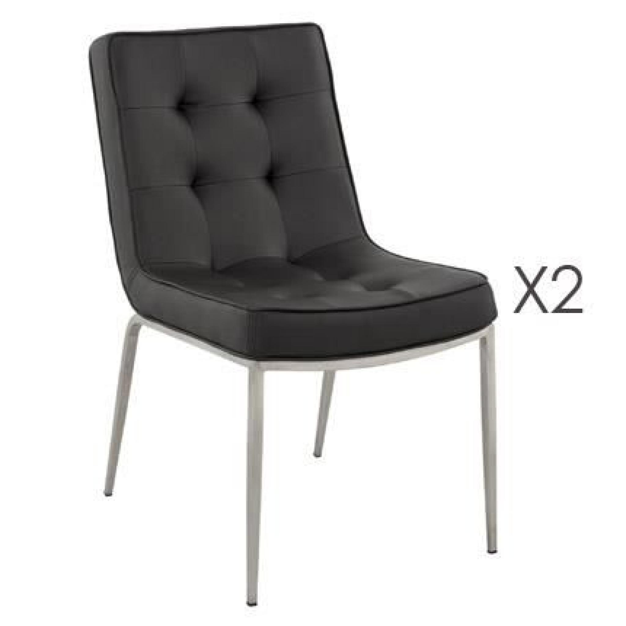 Lot de 2 chaises design 47x65x86cm MADRIN - noir