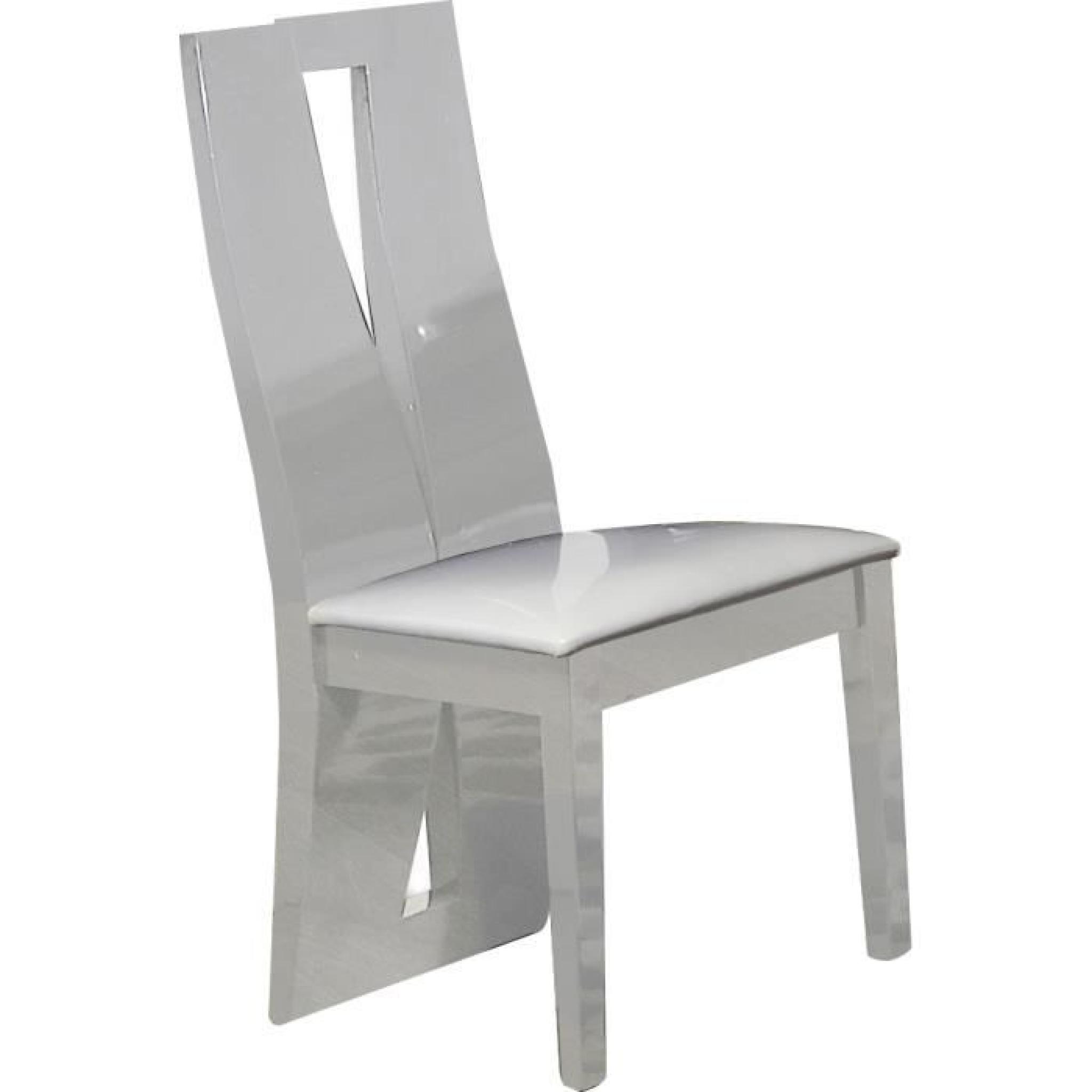 Lot de 2 chaises design blanc laqué