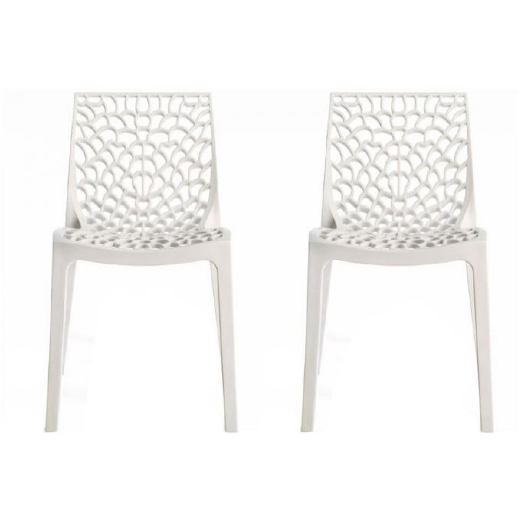 Lot de 2 chaises design blanche Gruyer