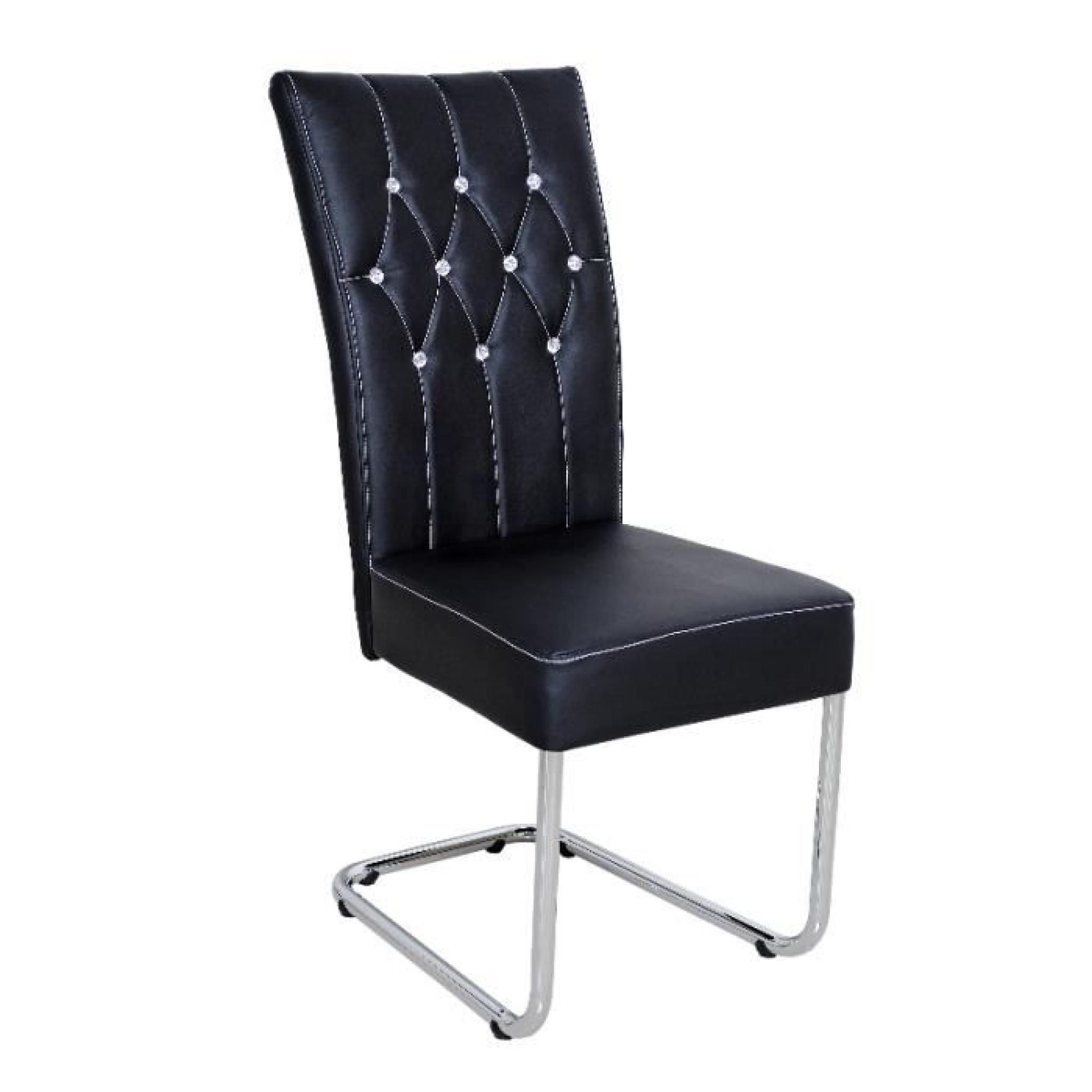 Chaise design coloris noir avec strass
