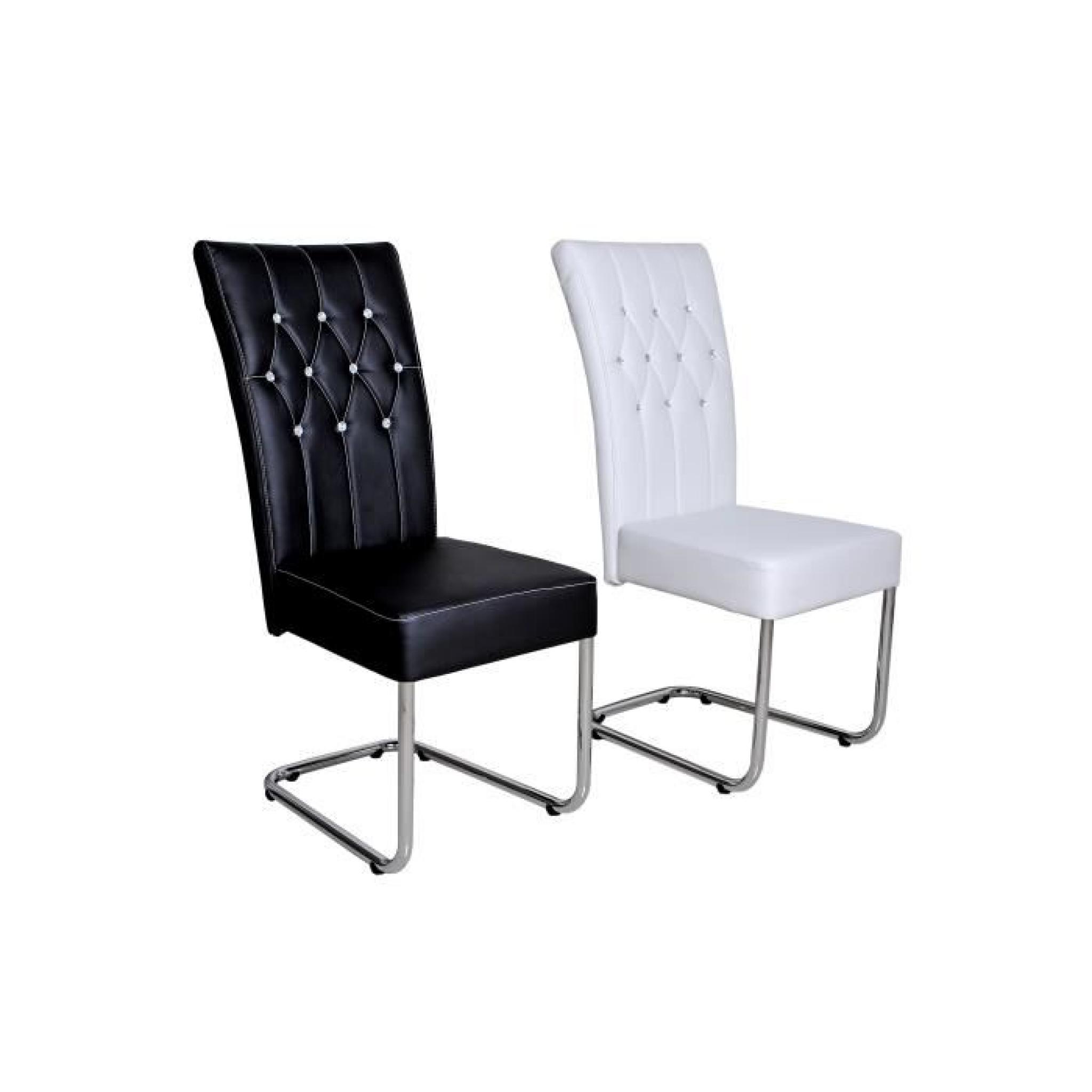 Chaise design coloris noir avec strass pas cher