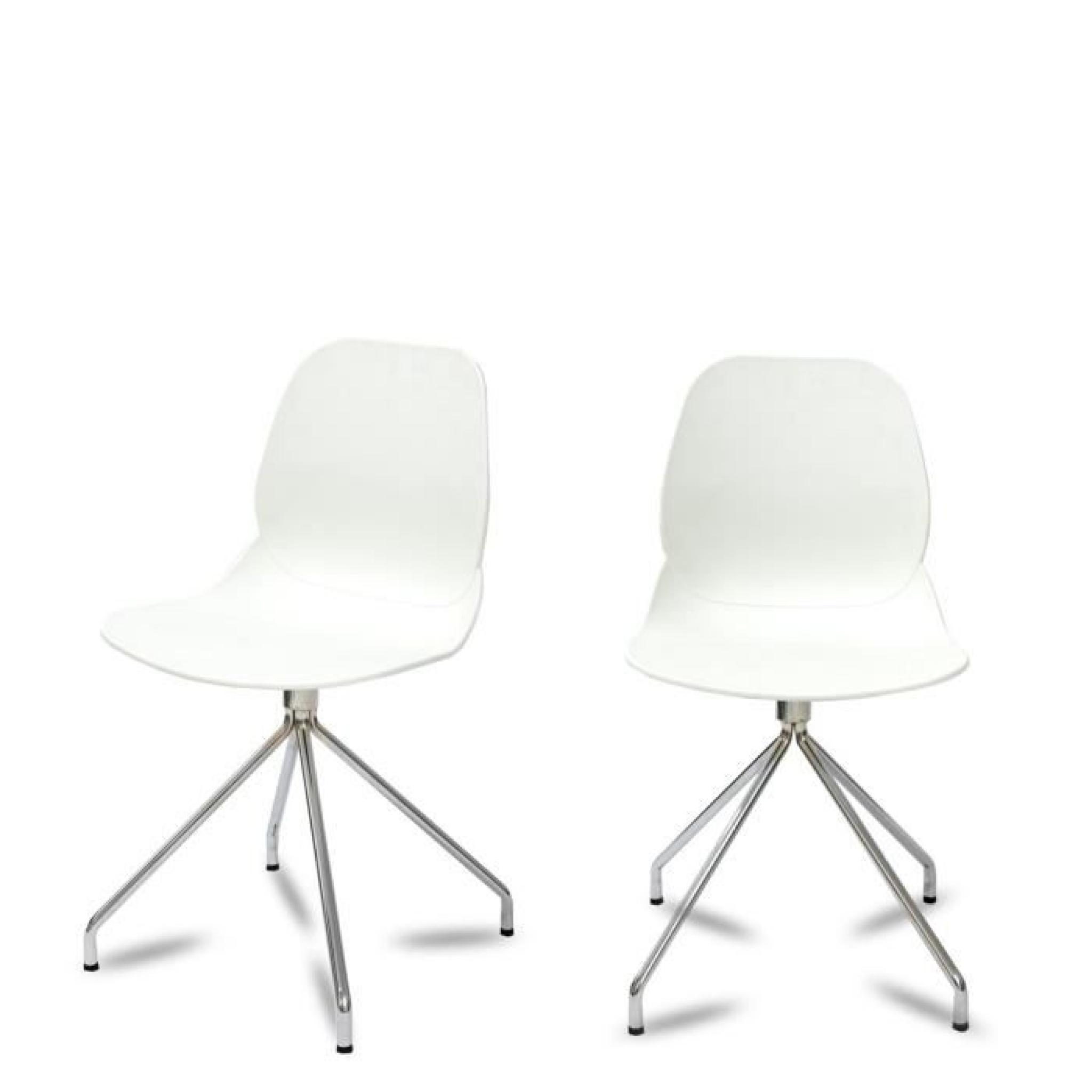 Lot de 2 chaises design Doki-Doki Steel Couleur Blanc