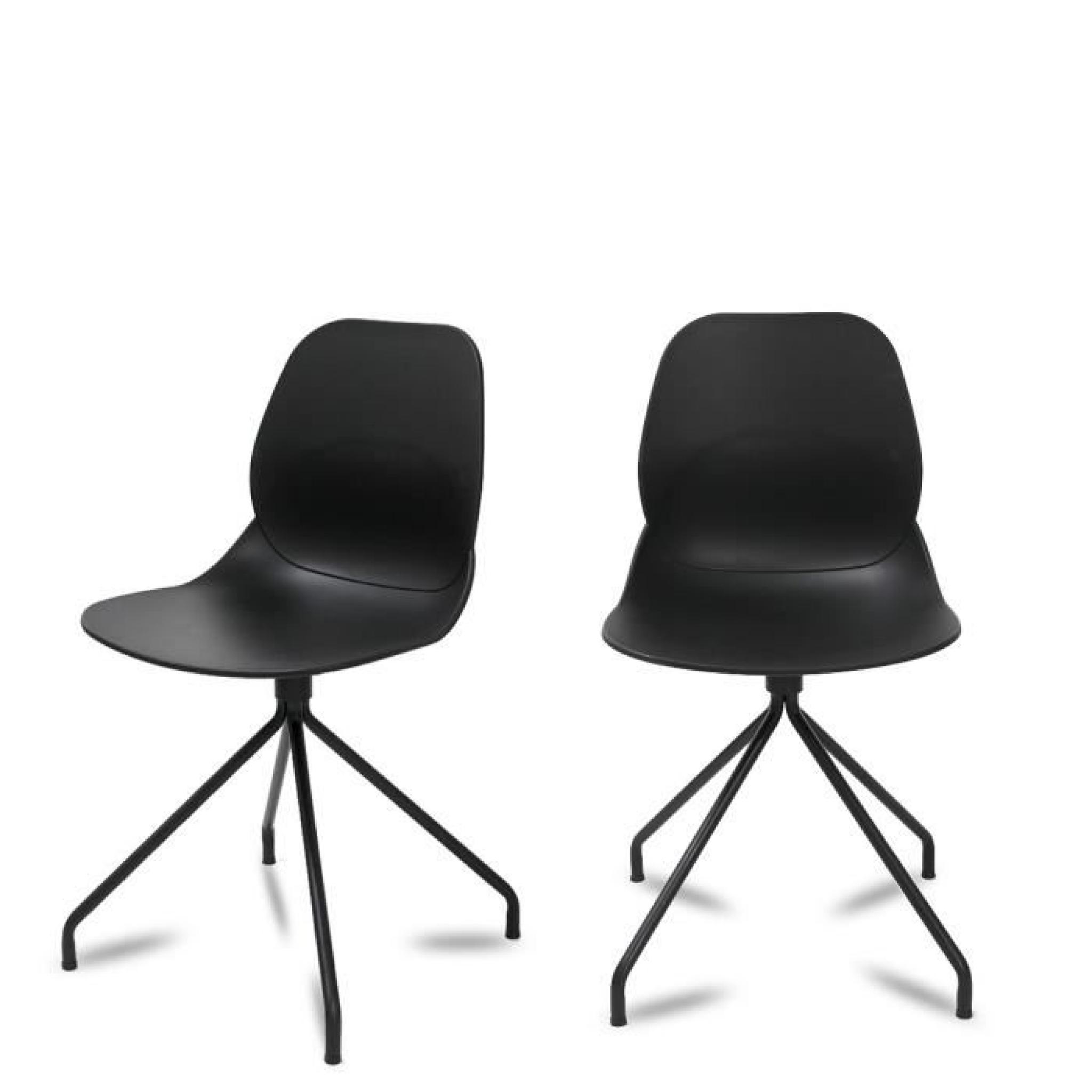 Lot de 2 chaises design Doki-Doki Steel Couleur Noir