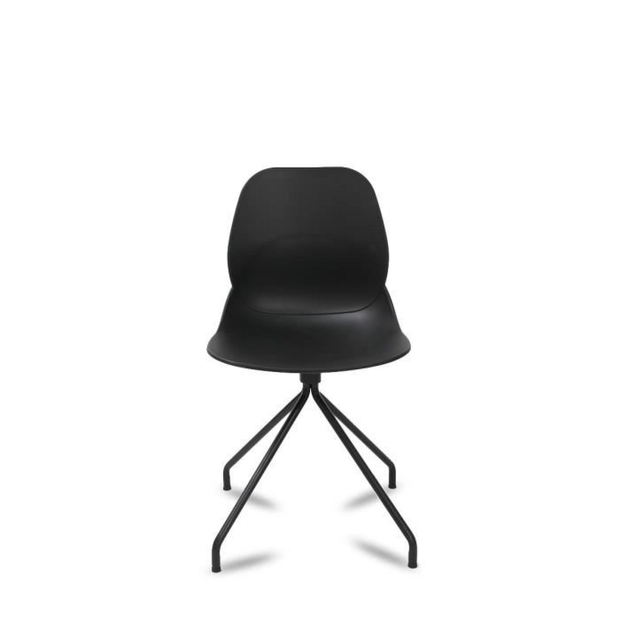Lot de 2 chaises design Doki-Doki Steel Couleur Noir pas cher