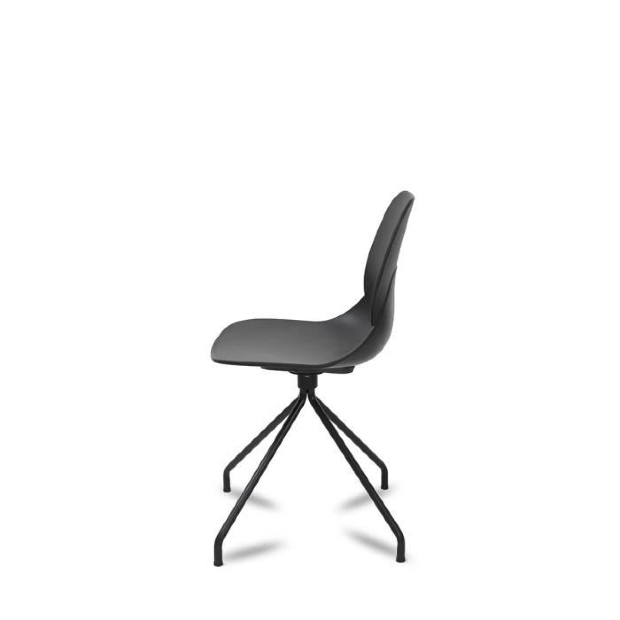 Lot de 2 chaises design Doki-Doki Steel Couleur Noir pas cher