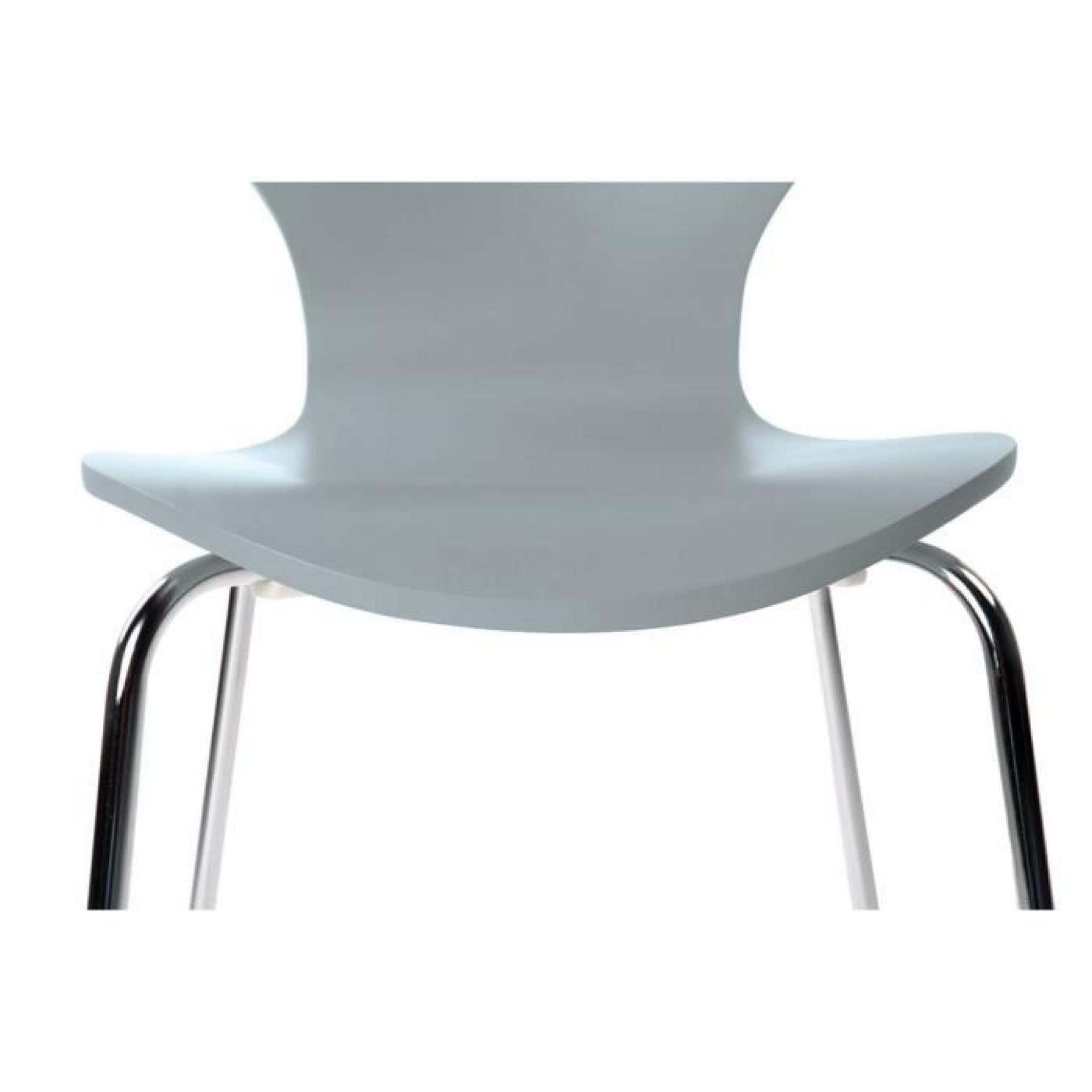 Lot de 2 chaises design empilables grises NEW ABIGAIL pas cher