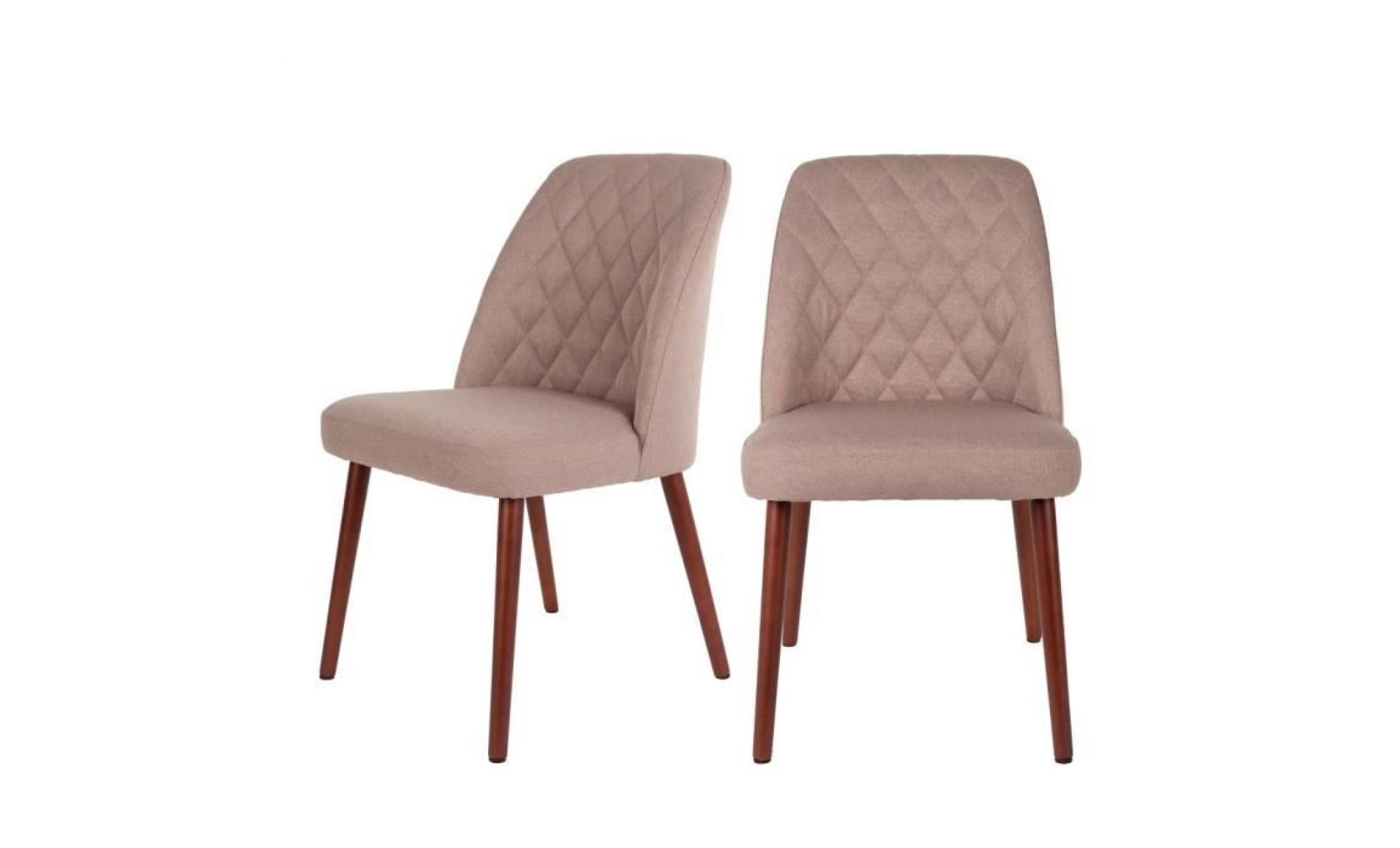 lot de 2 chaises design en tissu conway   couleur   beige