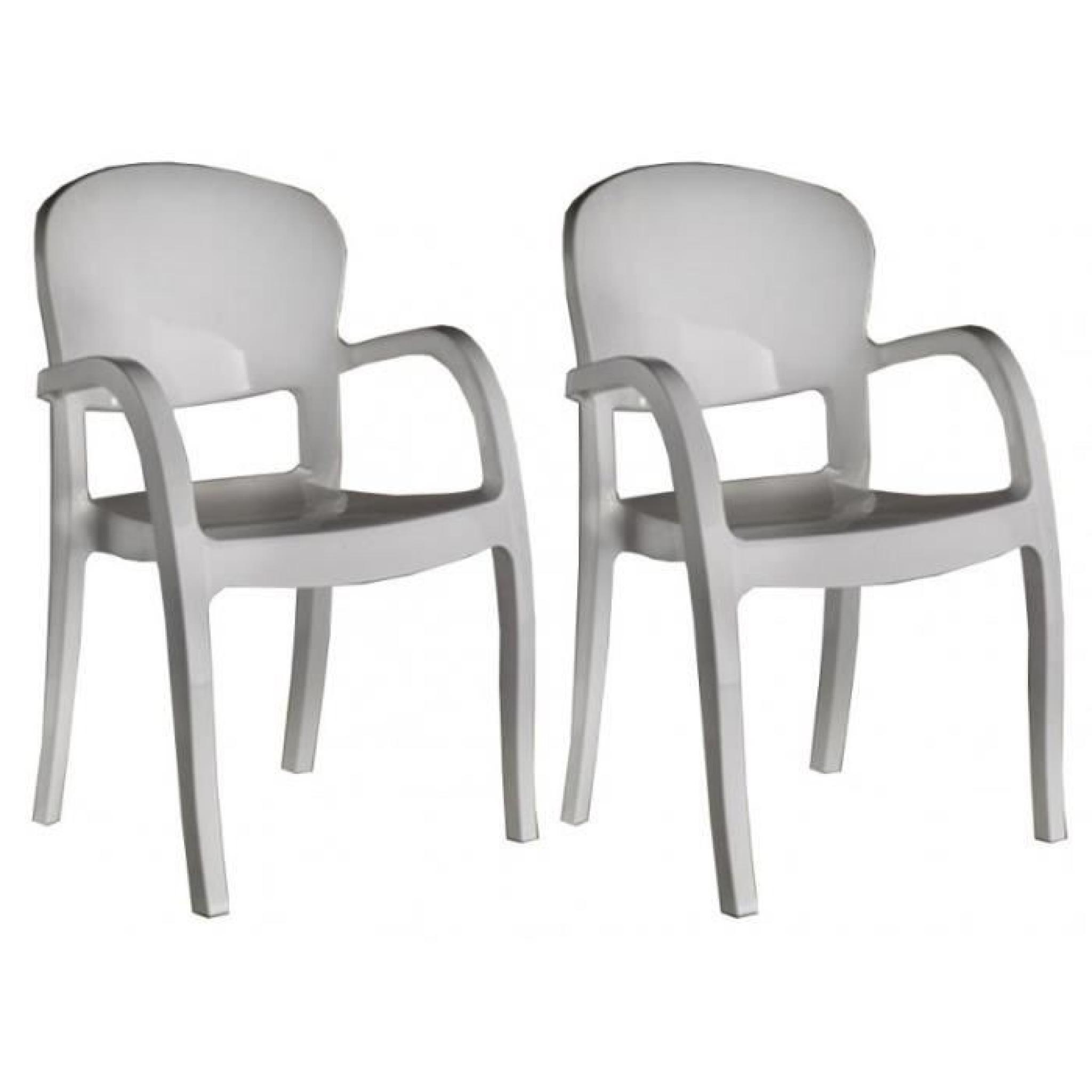 Lot de 2 chaises design GEMINI blanches brillantes