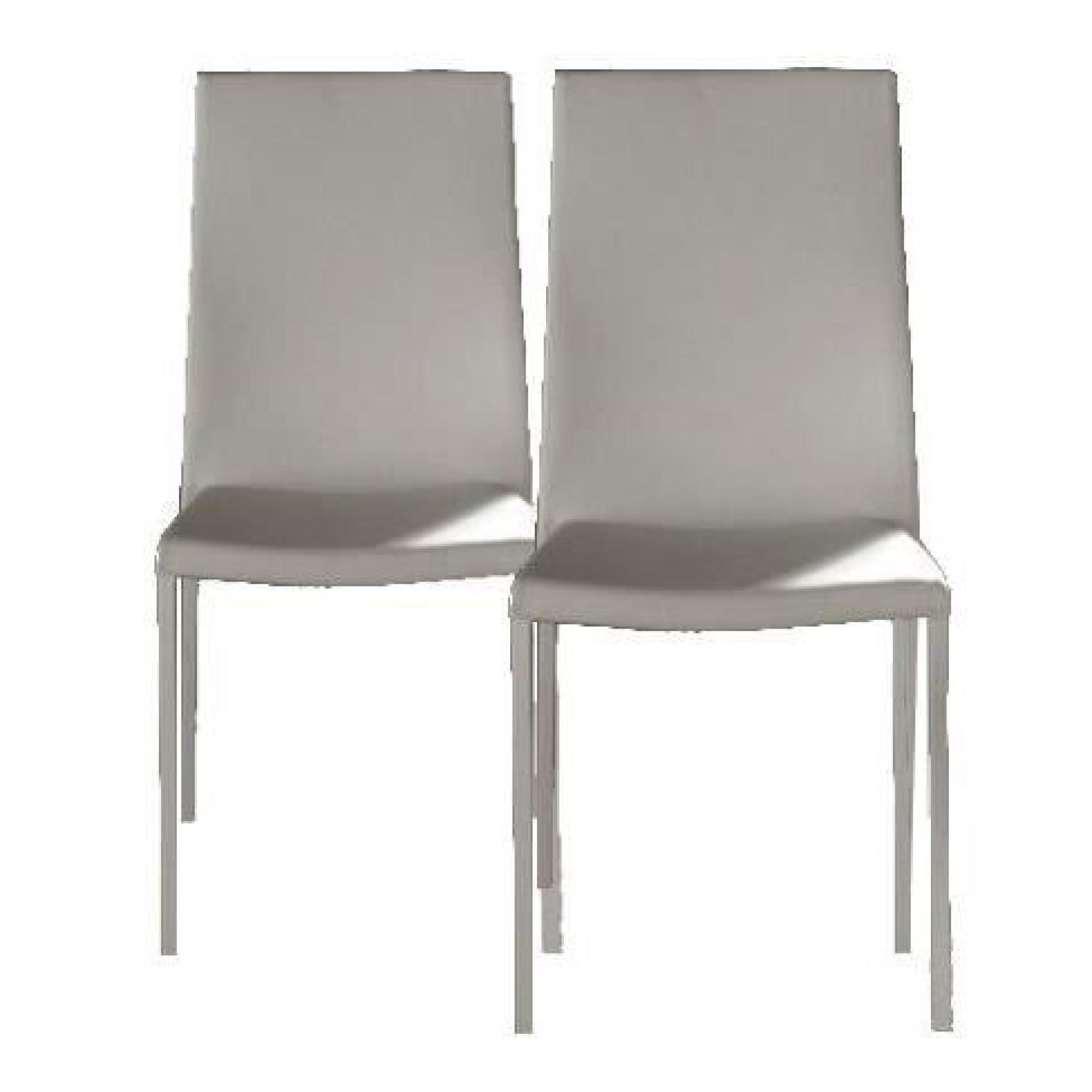 Lot de 2 chaises design HELLEN blanches en PU e...
