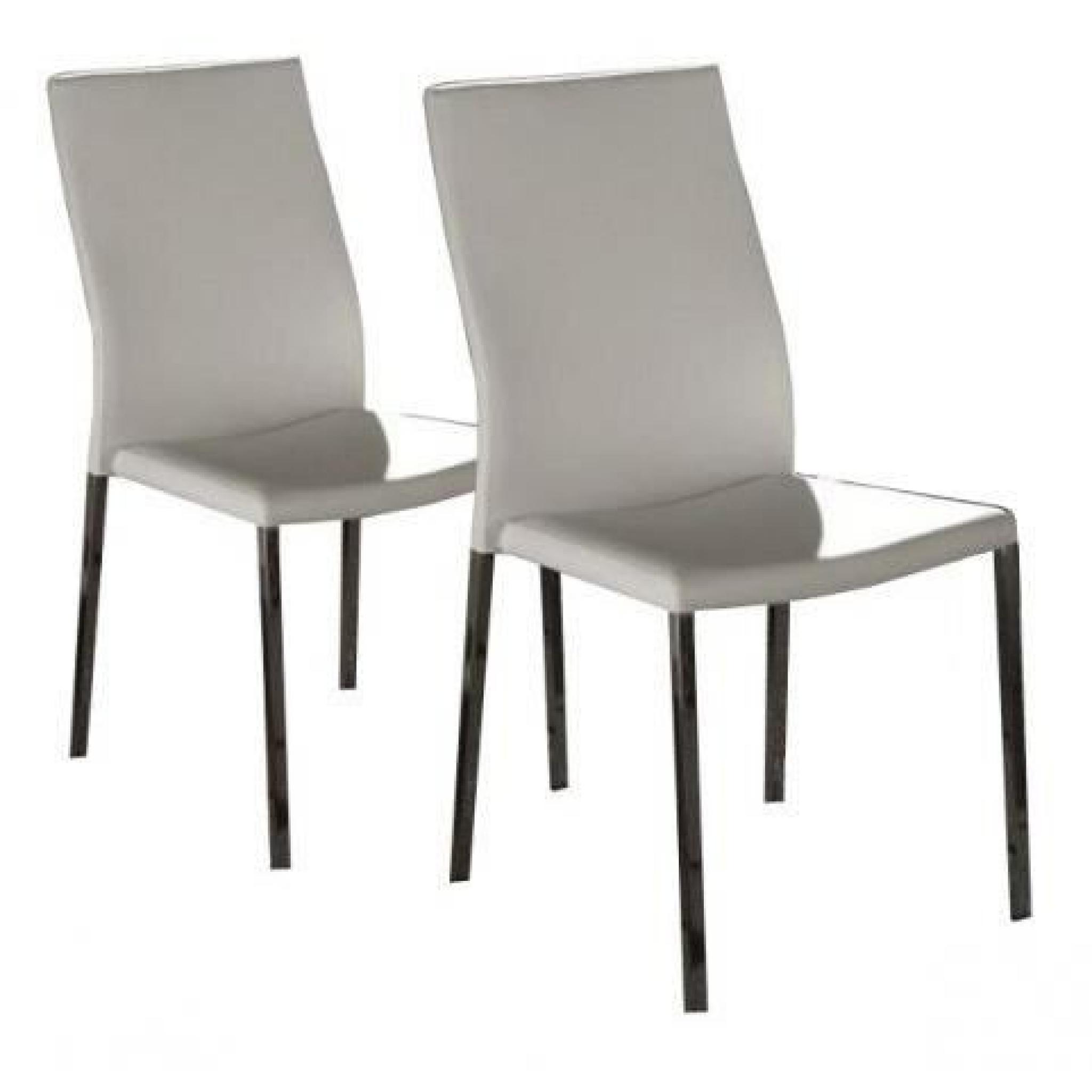 Lot de 2 chaises design HELLEN en simili cuir b...