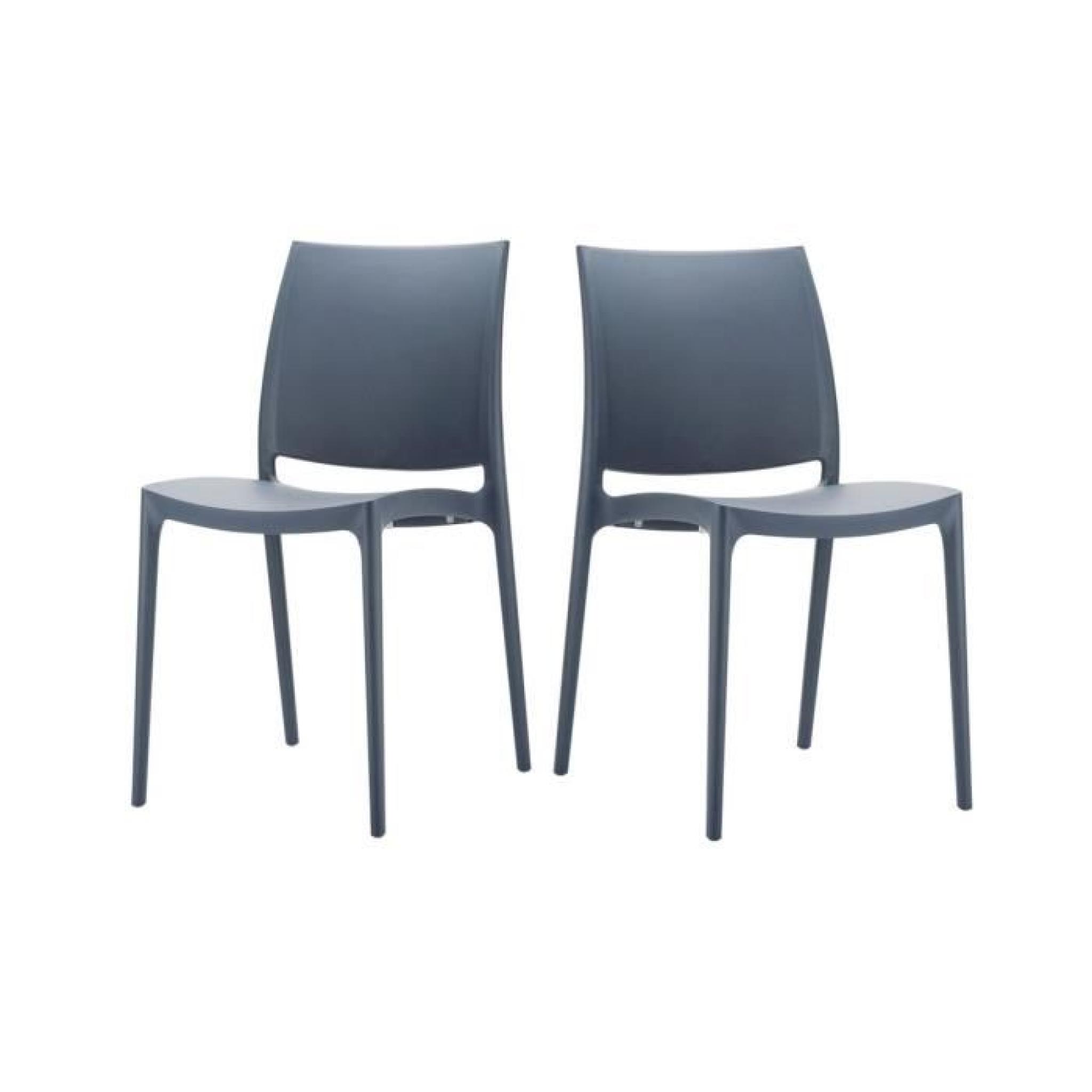 Lot de 2 chaises design Maya Couleur Anthracite