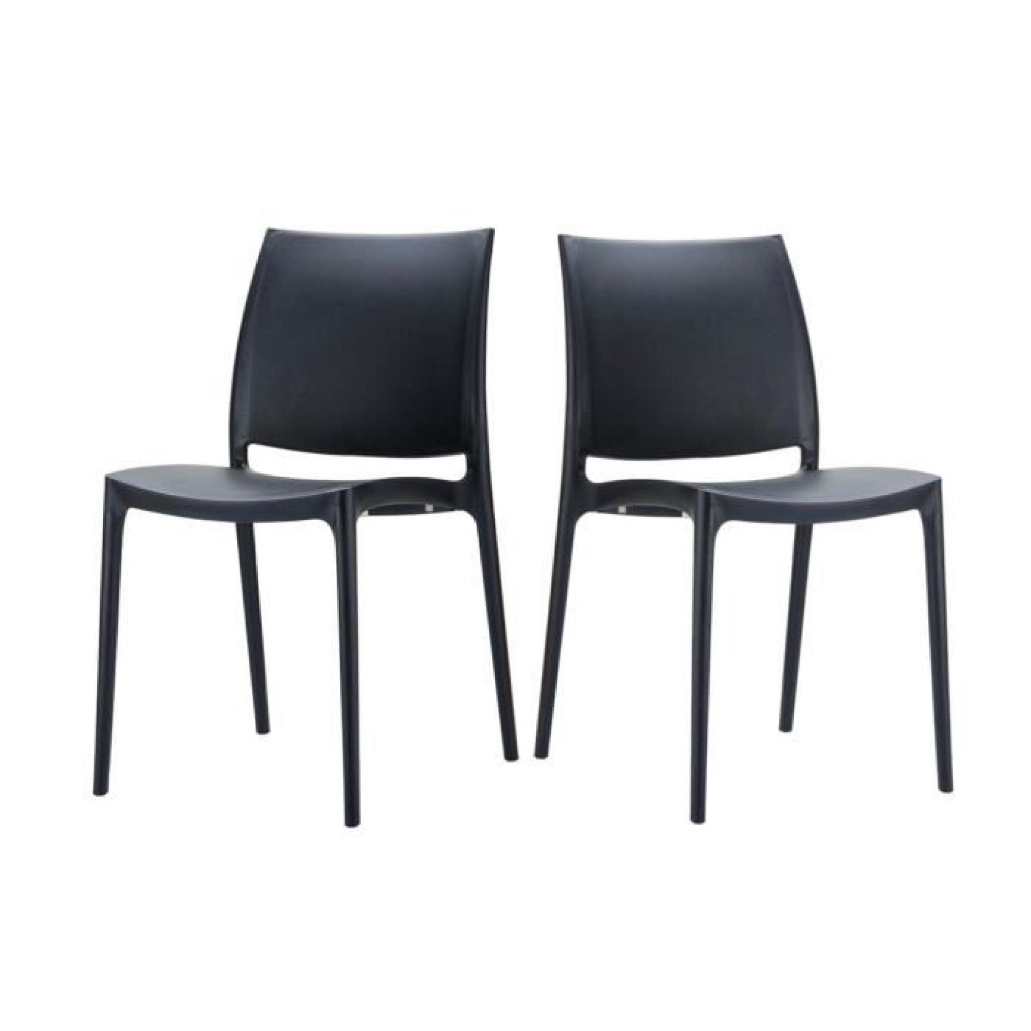 Lot de 2 chaises design Maya Couleur Noir