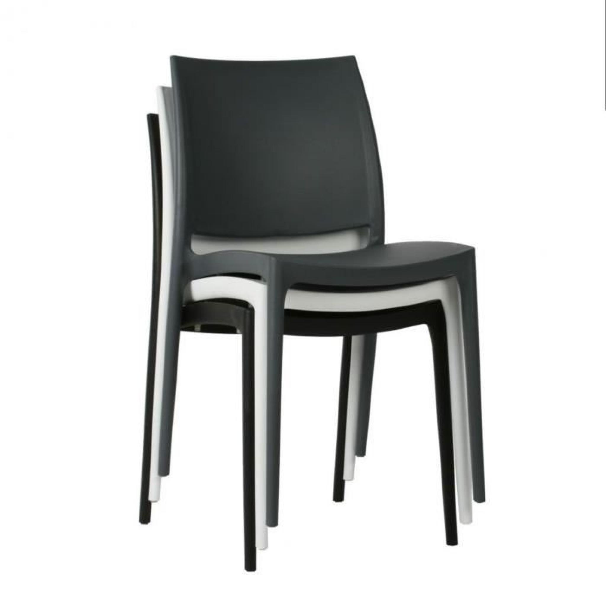 Lot de 2 chaises design Maya Couleur Noir pas cher