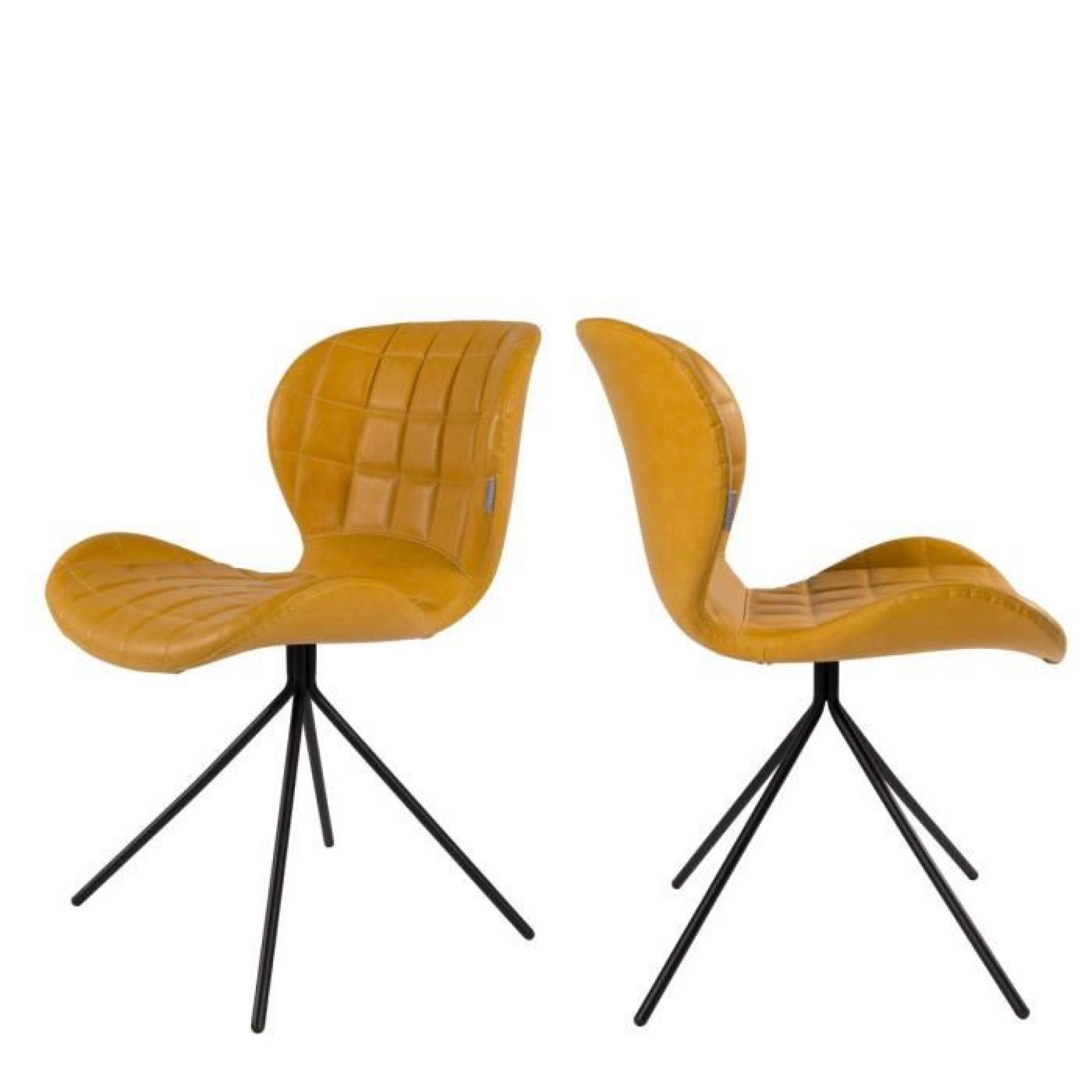 Lot de 2 chaises design OMG Skin Couleur Jaune