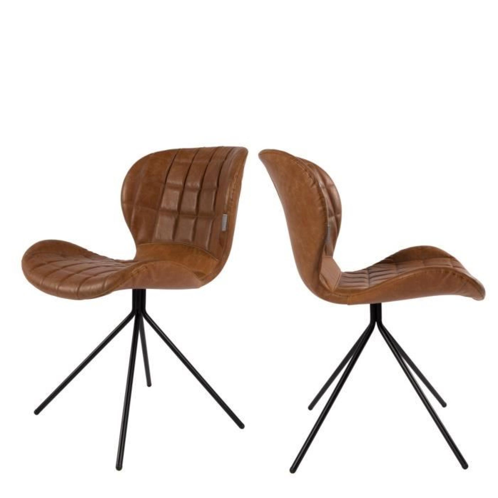 Lot de 2 chaises design OMG Skin Couleur Marron