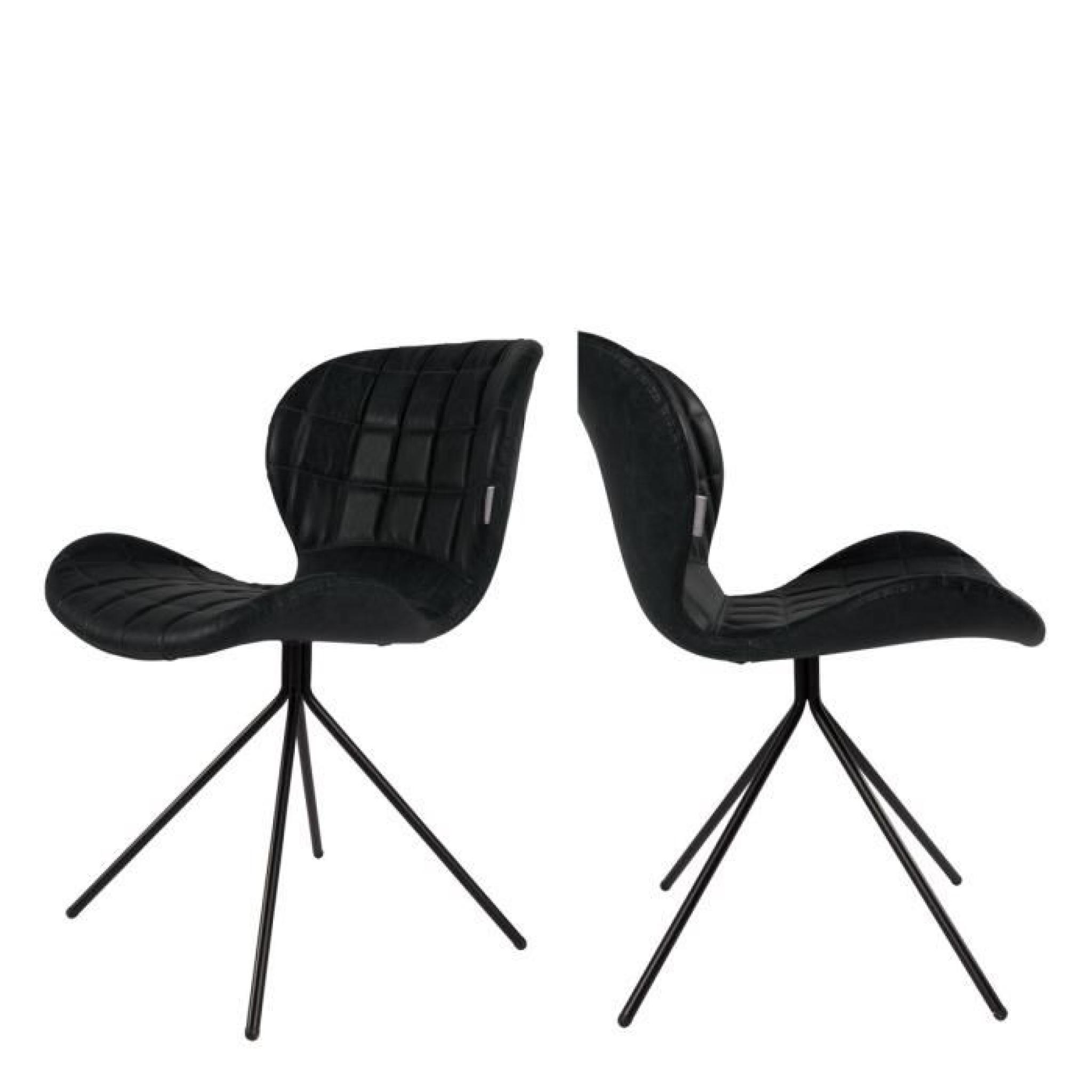 Lot de 2 chaises design OMG Skin Couleur Noir pas cher