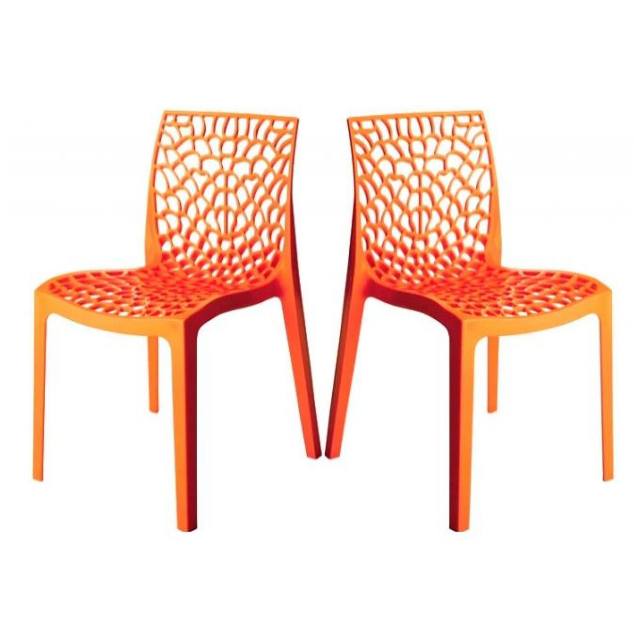 Lot de 2 chaises design orange Gruyer