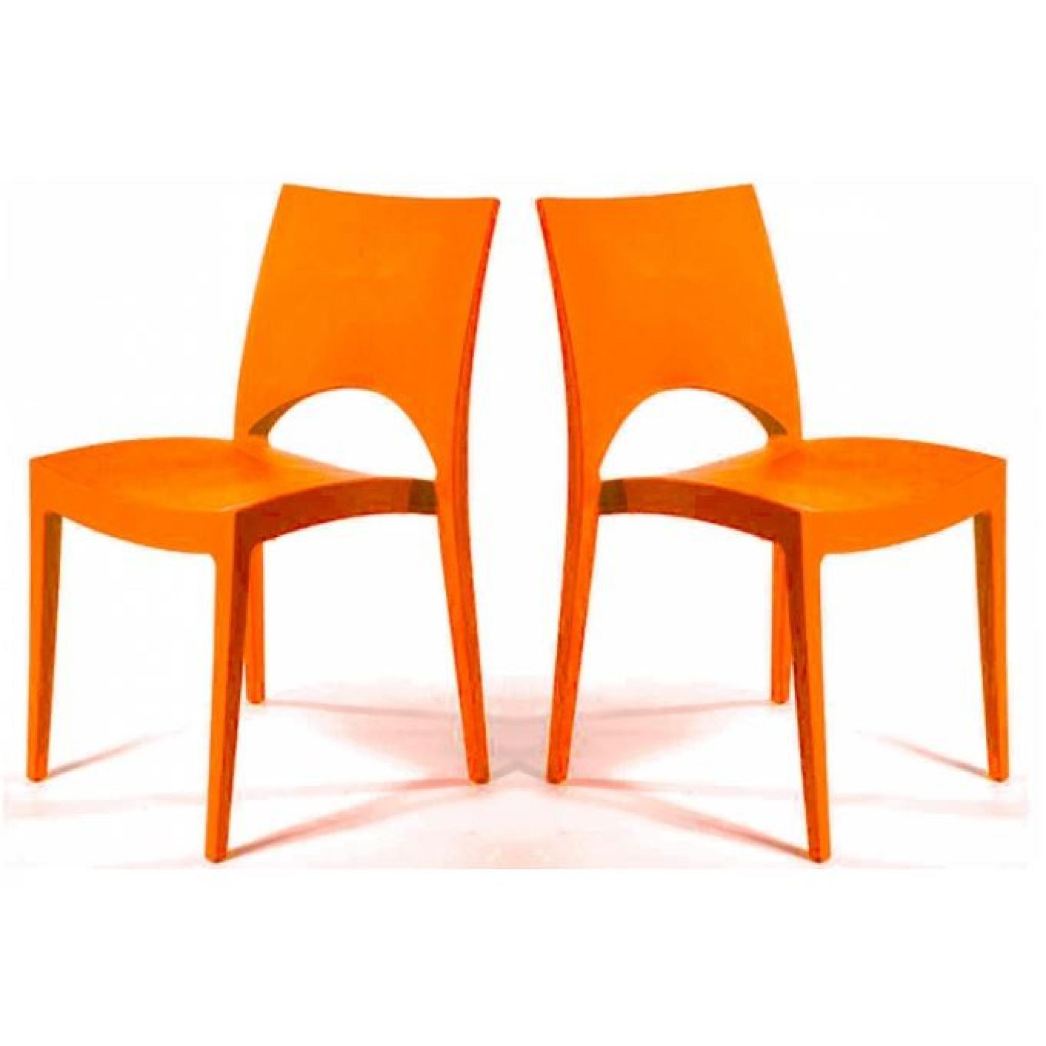 Lot de 2 chaises design orange Venise