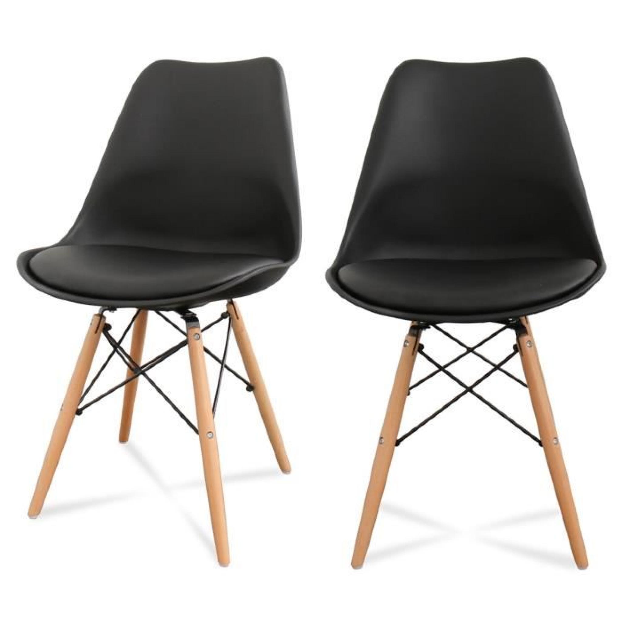 Lot de 2 chaises design Ormond DSW Couleur Noir
