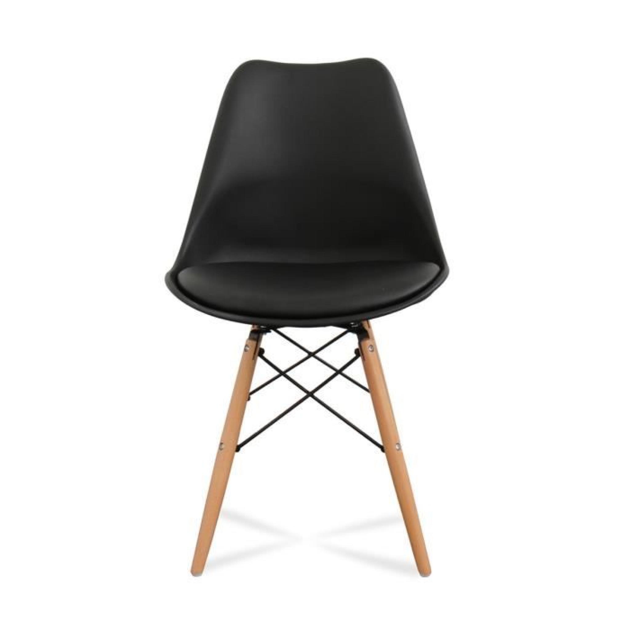 Lot de 2 chaises design Ormond DSW Couleur Noir pas cher