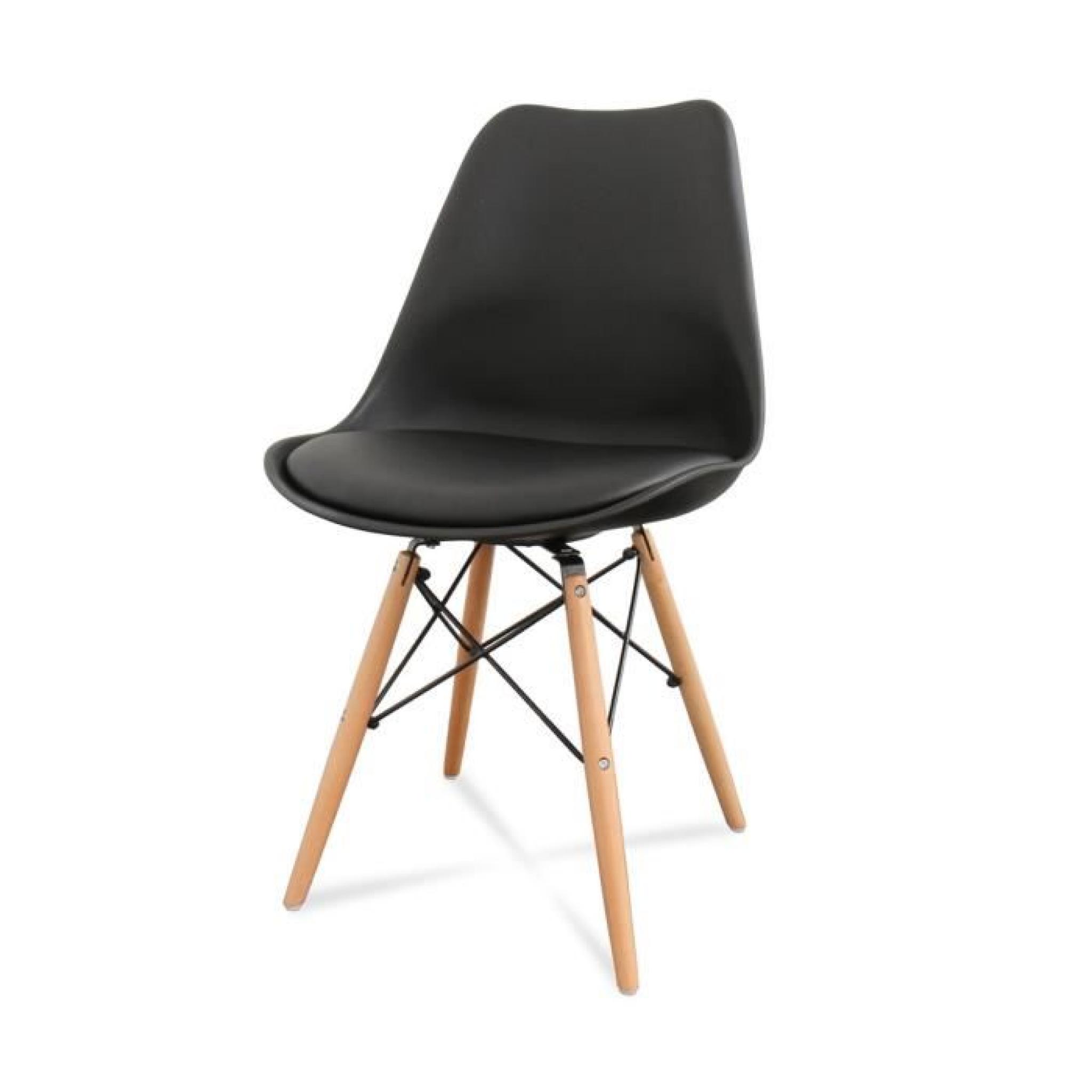 Lot de 2 chaises design Ormond DSW Couleur Noir pas cher