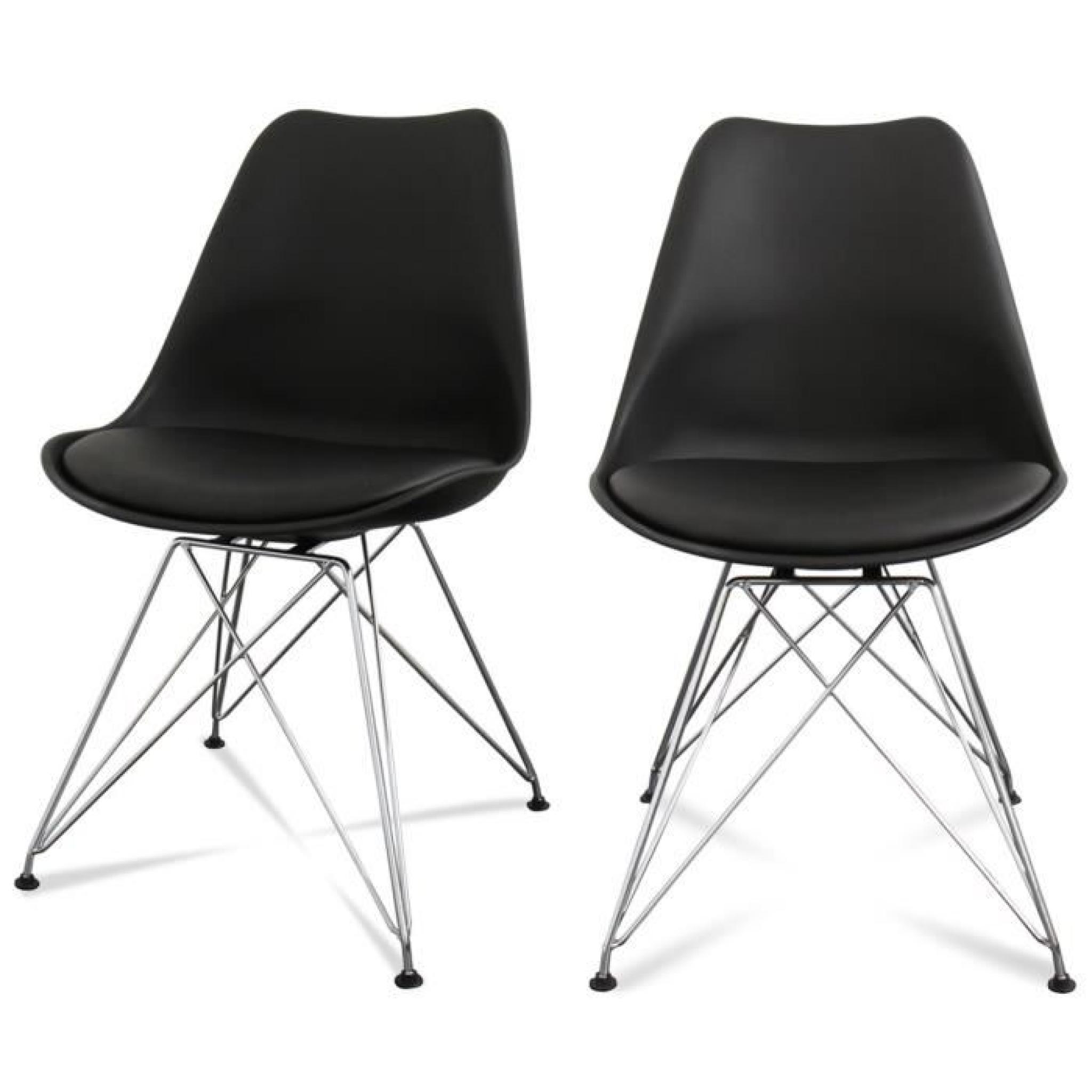 Lot de 2 chaises design Ormond Eiffel Couleur Noir