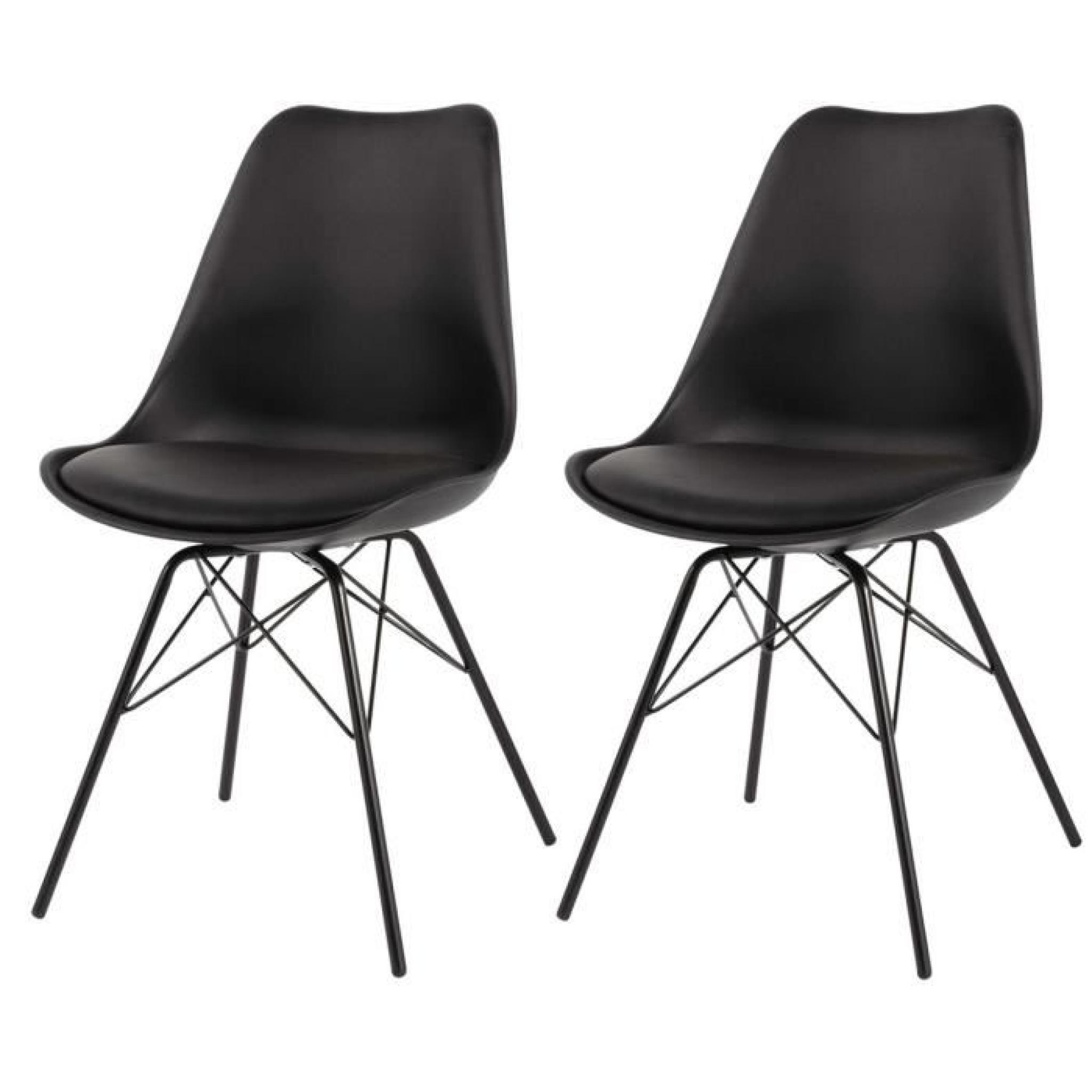 Lot de 2 chaises design Ormond Light Couleur Noir pas cher