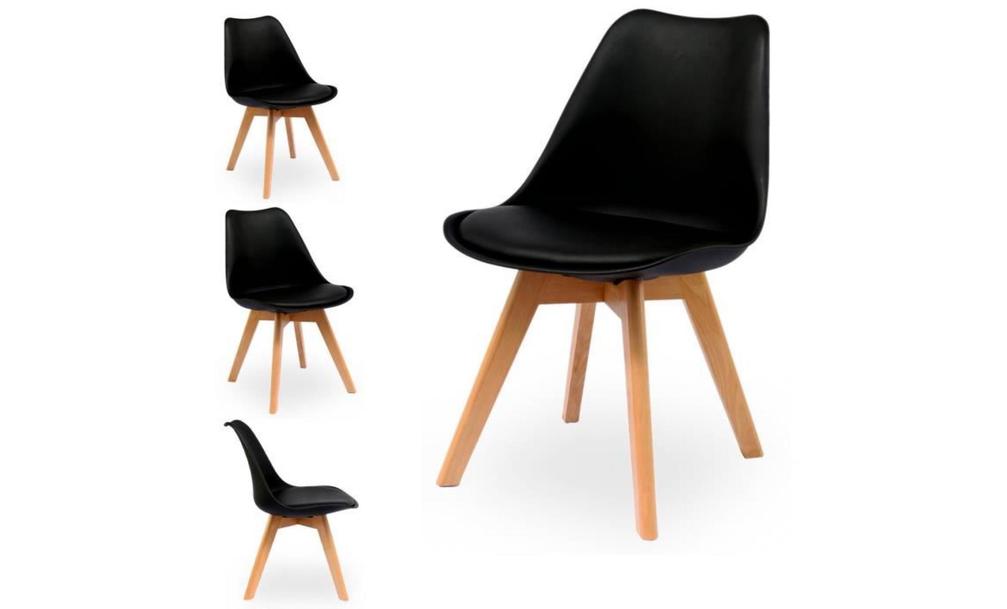 lot de 2 chaises  design scandinave coloris noir   skagen style scandinave, la tendance ultime pour votre salle à manger ou cuisine