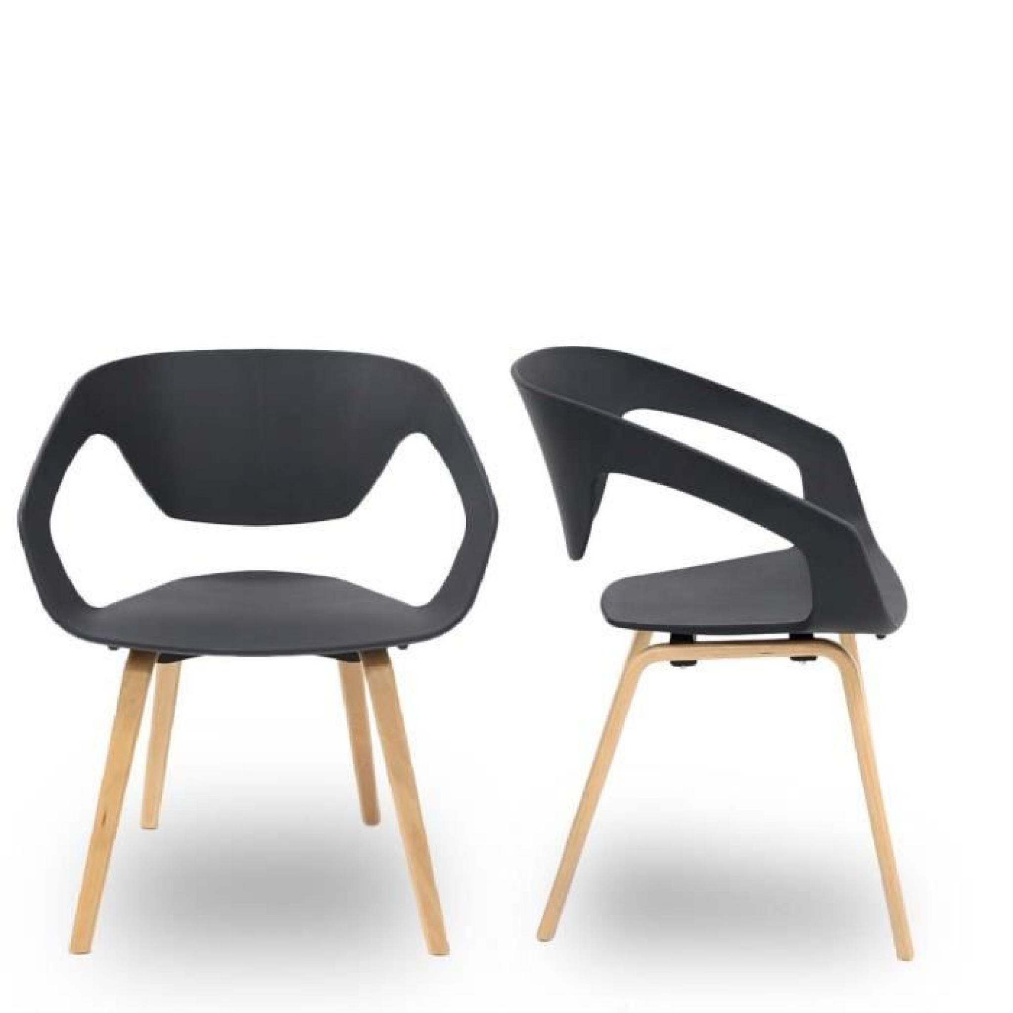 Lot de 2 chaises design scandinave Danwood Couleur Noir