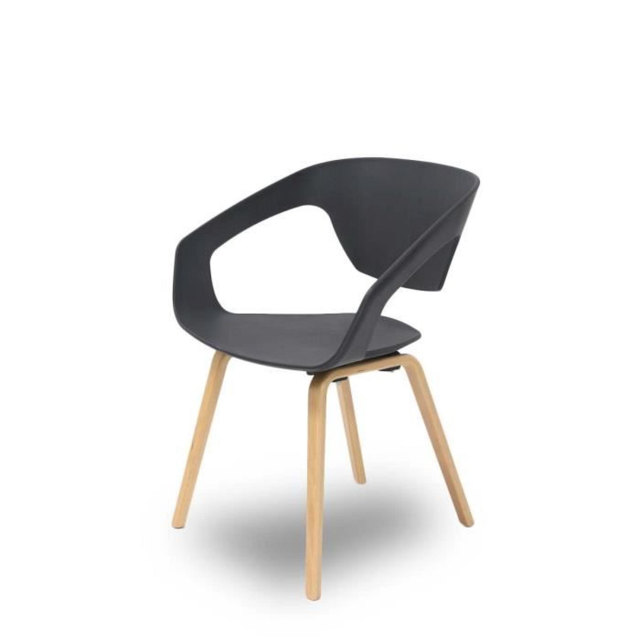 Lot de 2 chaises design scandinave Danwood Couleur Noir pas cher