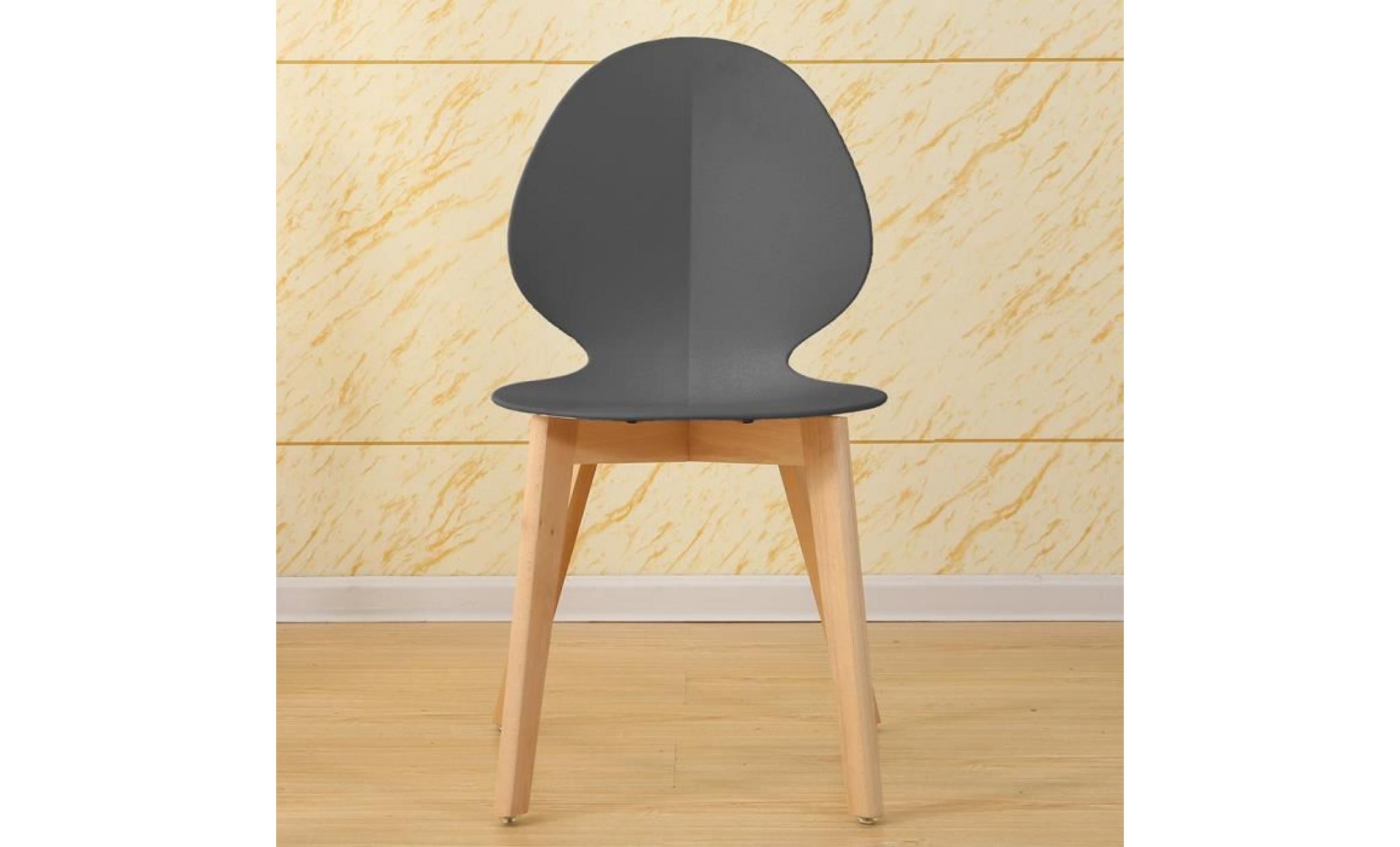 lot de 2 chaises design scandinave interougehome noir, lot de 2 chaises de salle à manger avec piétement en bois pas cher