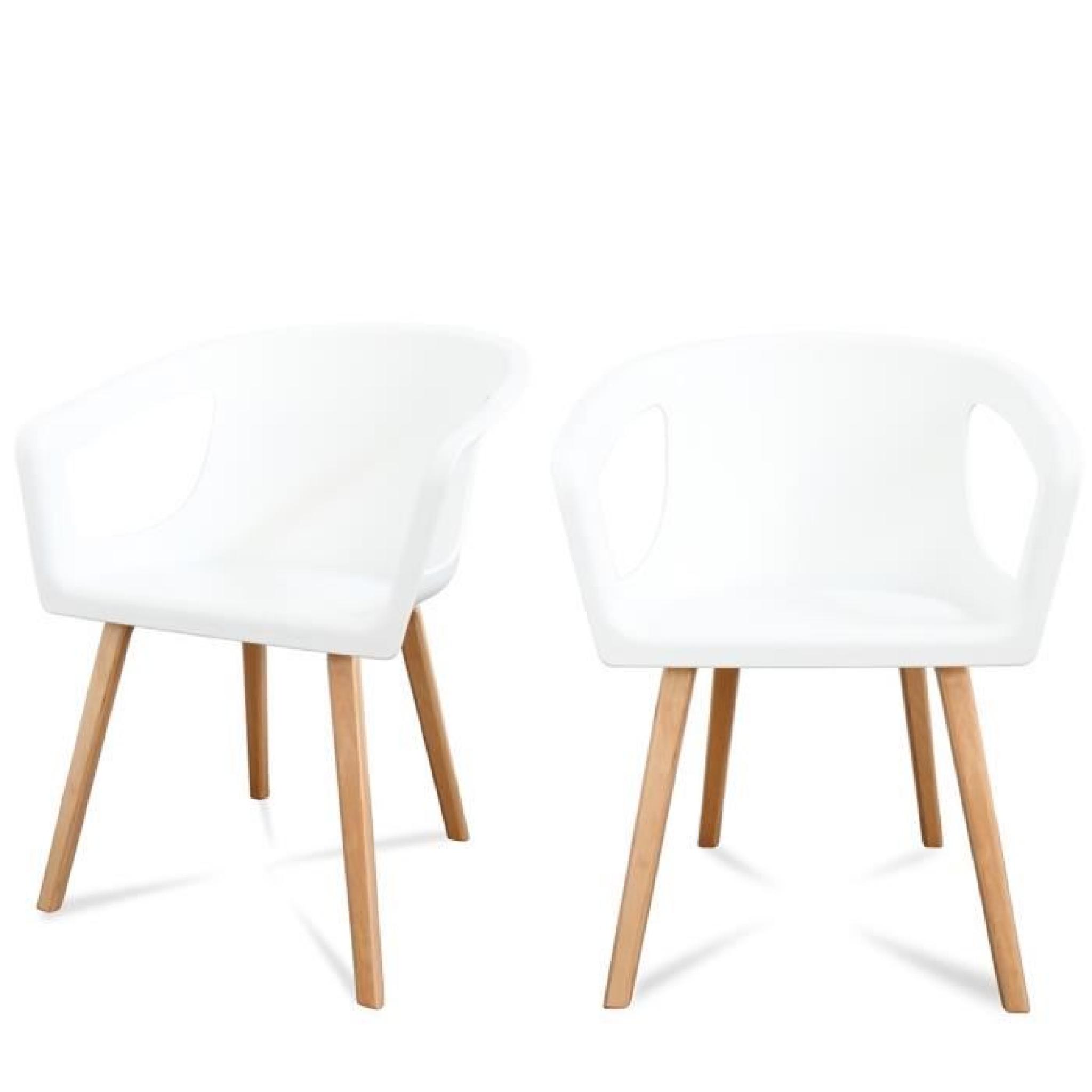 Lot de 2 chaises design Shelwood Couleur Blanc